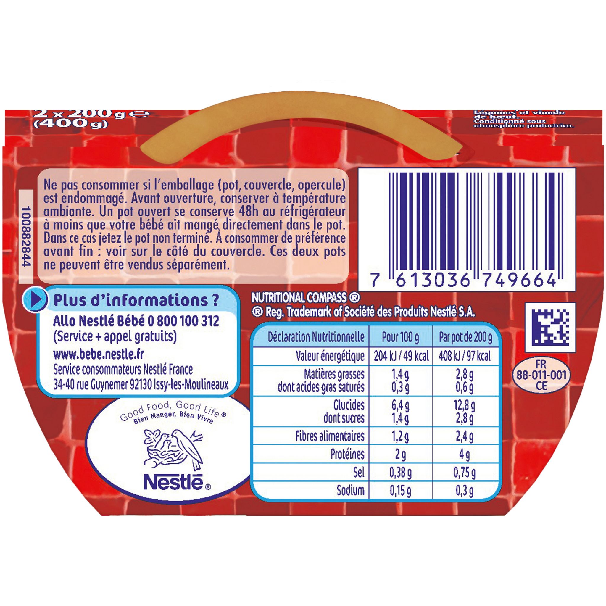 Voir la diapositive 5 : NESTLE P'tite recette bol légumes boeuf bourguignon dès 12 mois 2x200g