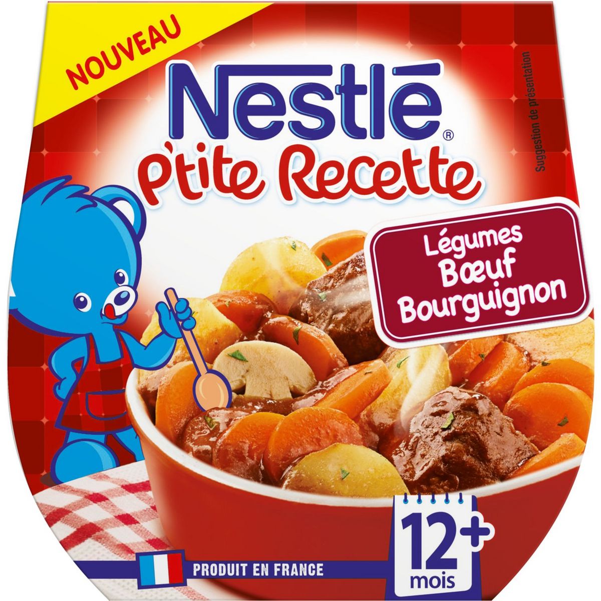NESTLE P'tite recette bol légumes boeuf bourguignon dès 12 mois 2x200g