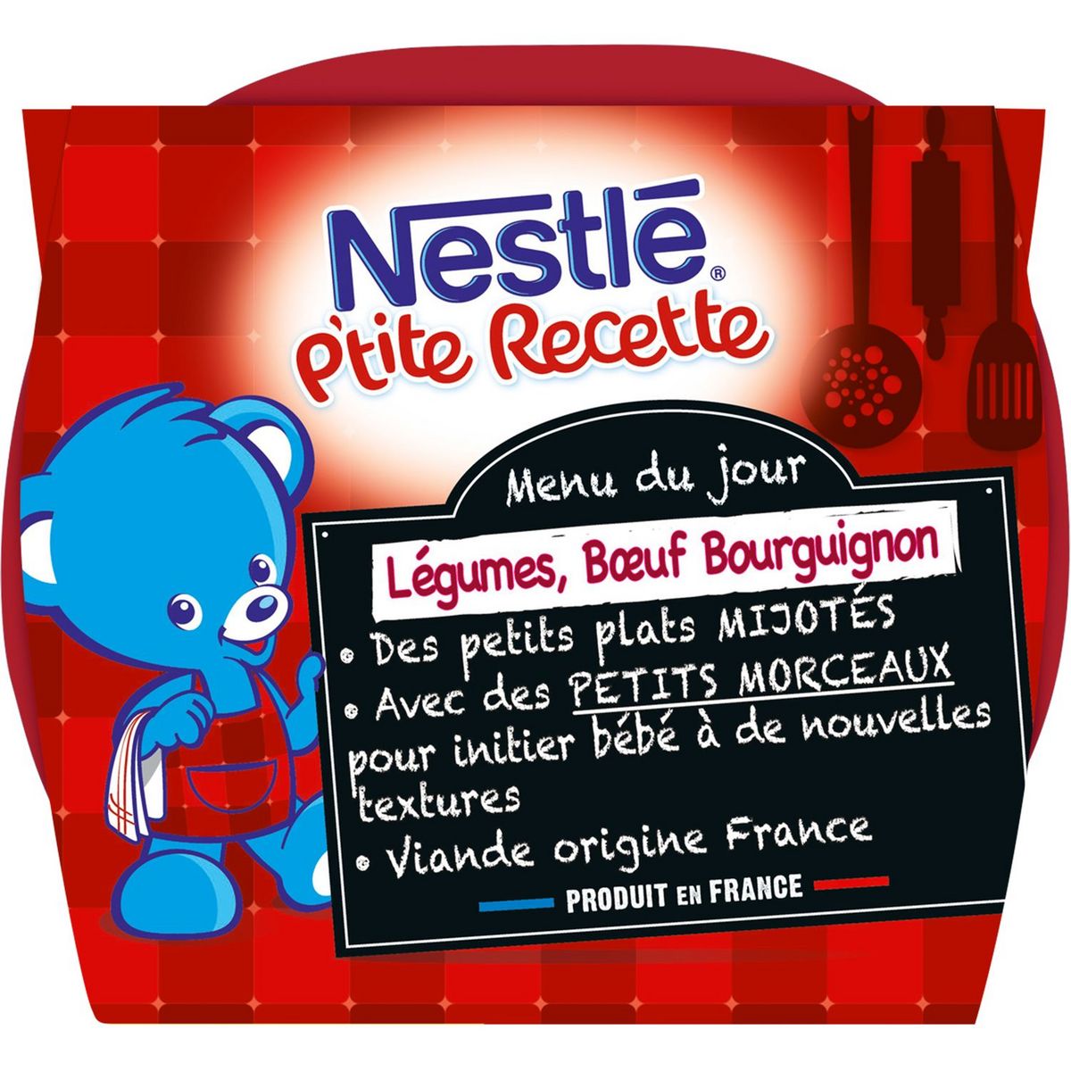 NESTLE P'tite recette bol légumes boeuf bourguignon dès 12 mois 2x200g