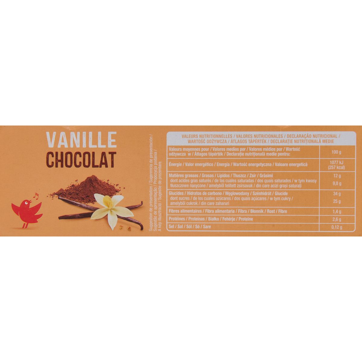 AUCHAN Cônes glacés vanille chocolat 6 pièces 415g