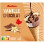 Voir la diapositive 4 : AUCHAN Cônes glacés vanille chocolat 6 pièces 415g