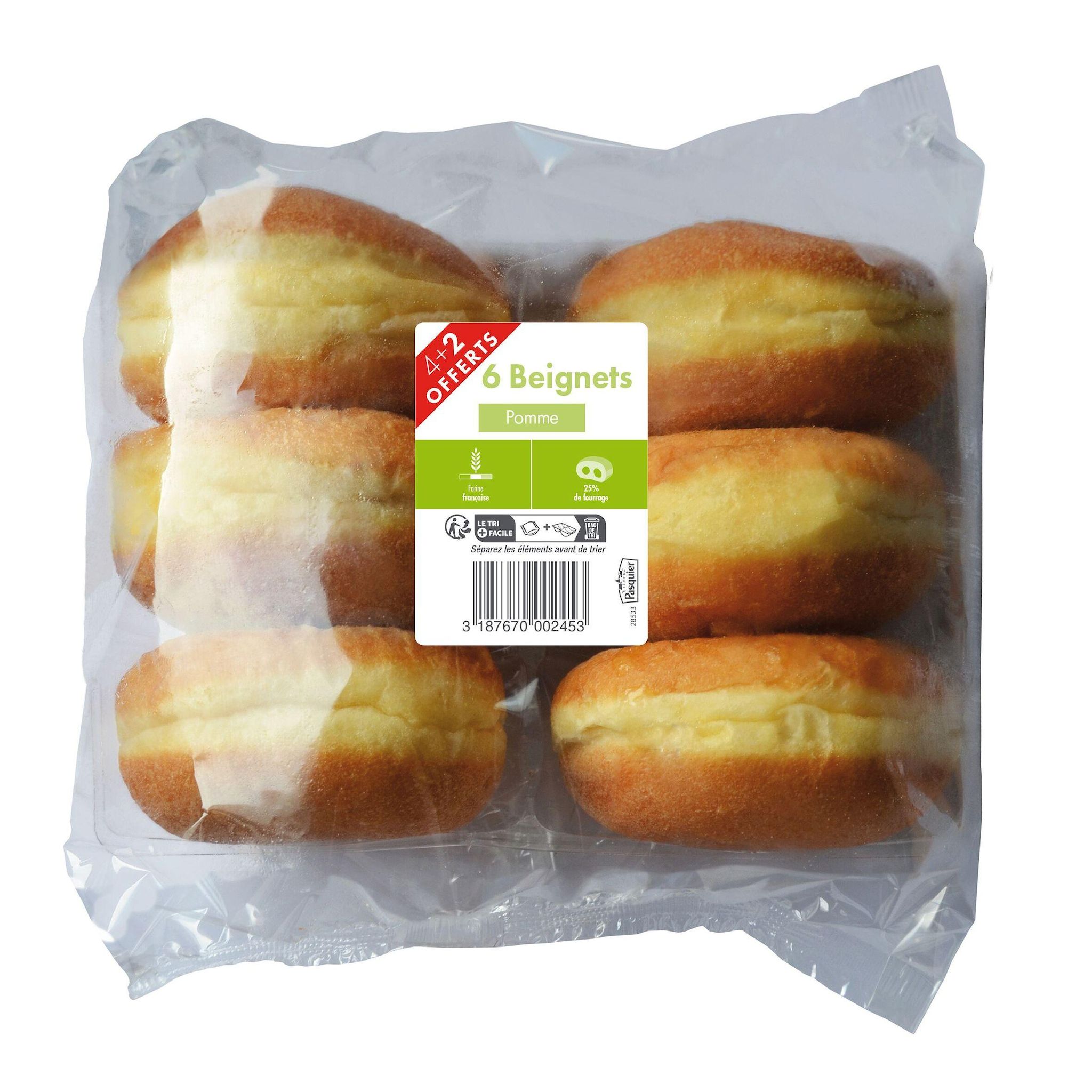 Beignets aux pommes 75g 4 pièces + 2 offerts 450g
