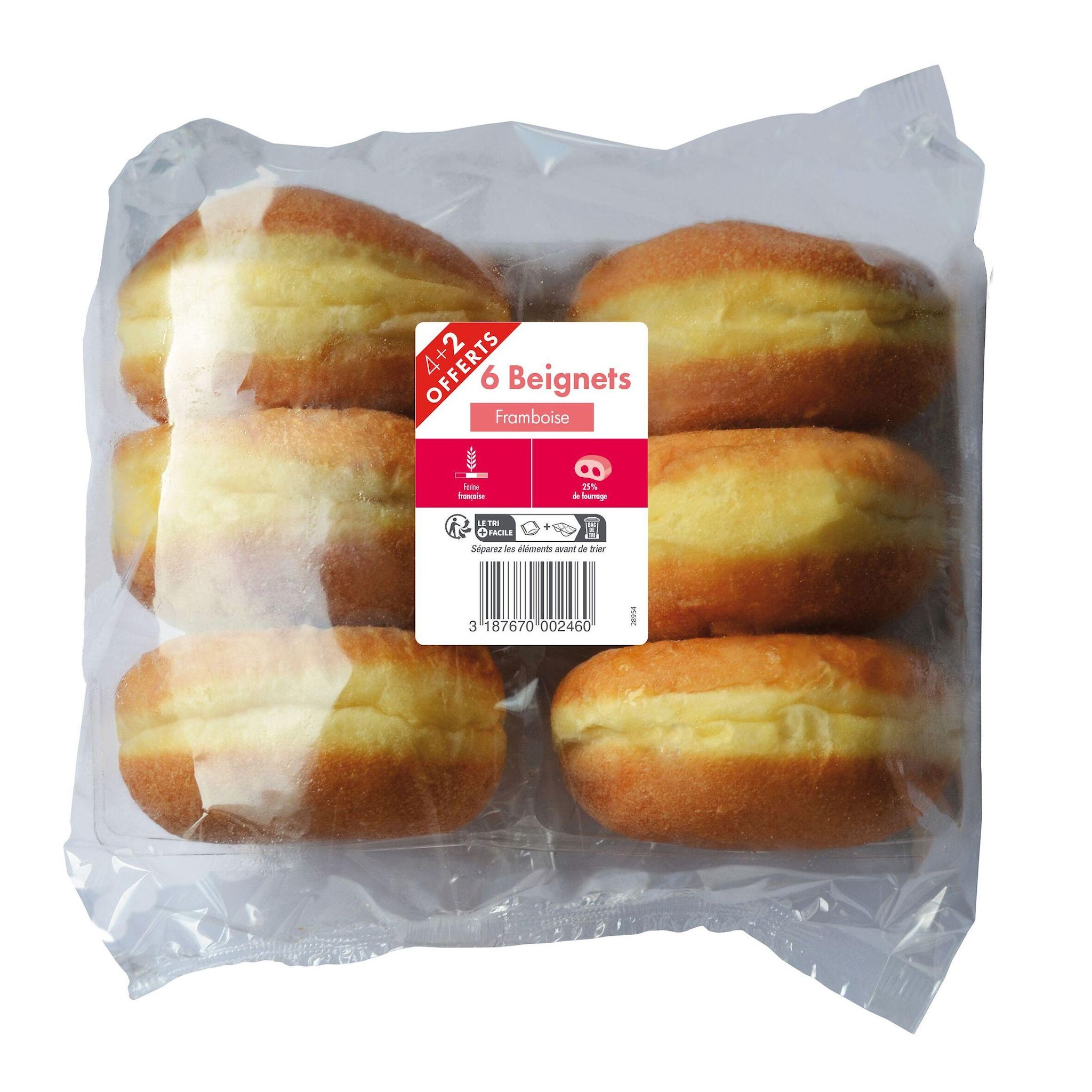 Beignets à la framboise 75g 4 pièces + 2 offerts 450g