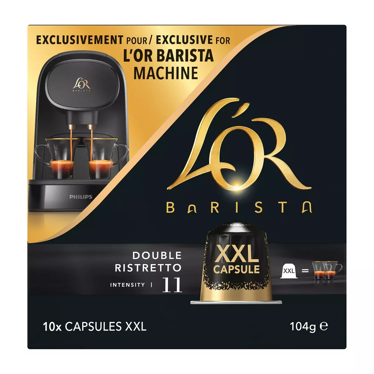 L'OR BARISTA Capsules de café double ristretto intensité 11 compatibles L'Or Barista 10 capsules 104g