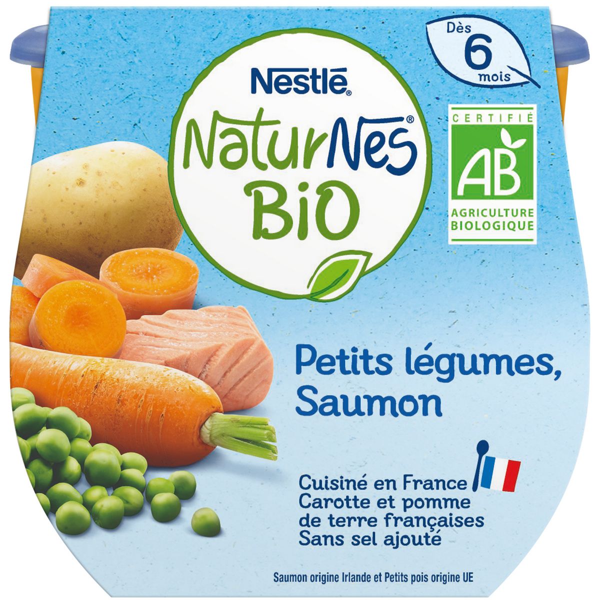 NESTLE Naturnes bol petits légumes bio au saumon dès 6 mois 2x190g