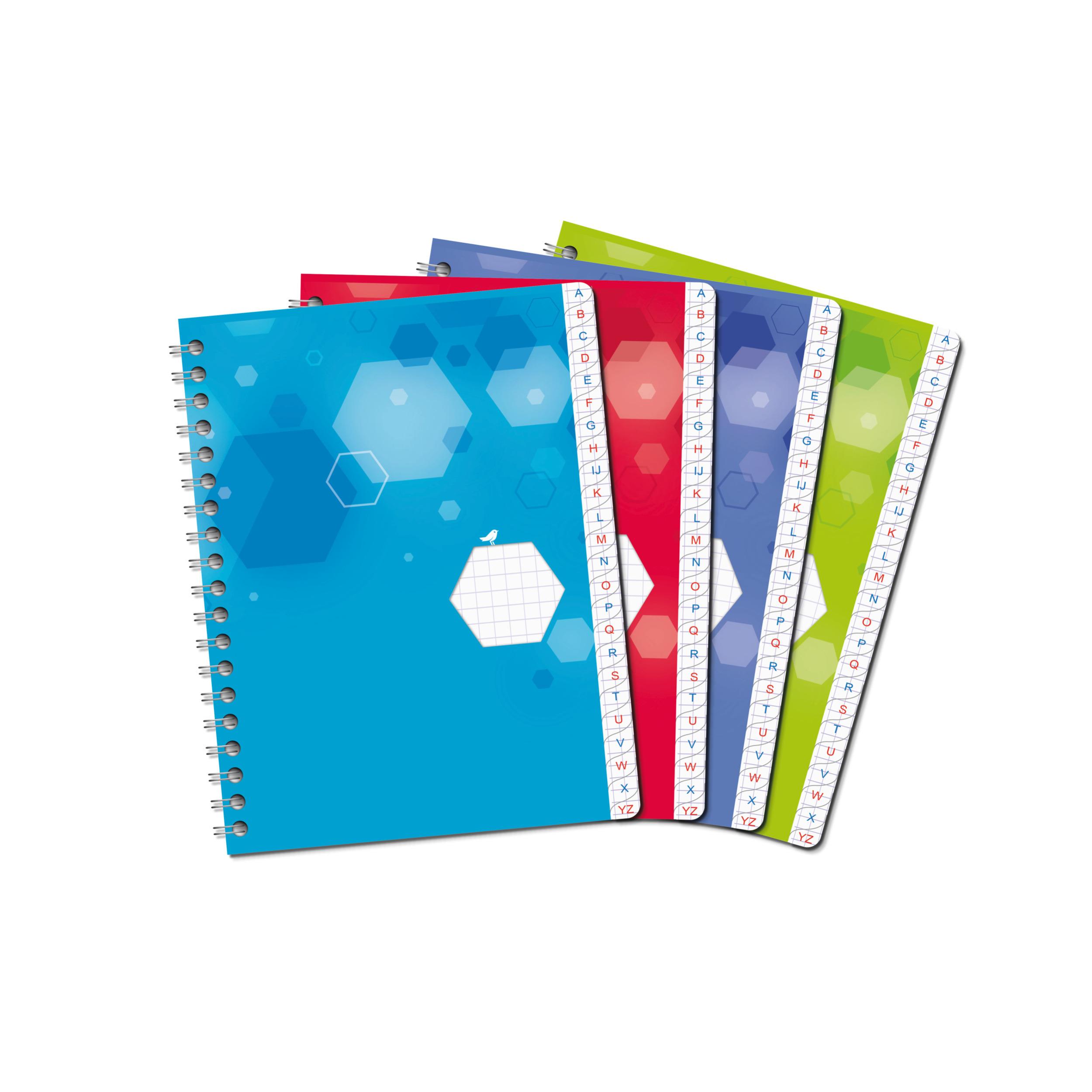 AUCHAN Cahier répertoire à spirale 140 pages petits carreaux 5x5 17x22 cm
