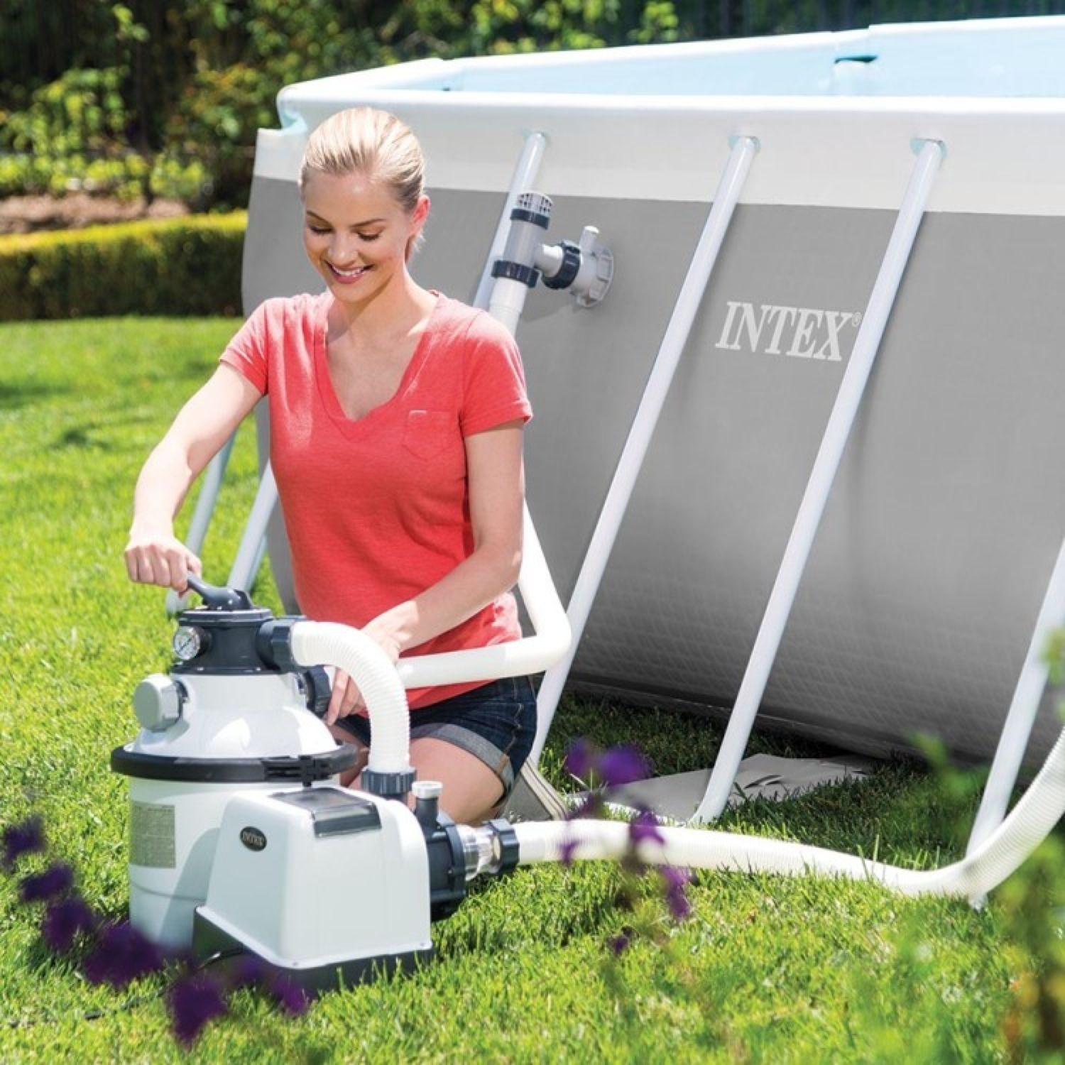 Voir la diapositive 2 : INTEX Filtre à sable 4 m3/h pour piscine