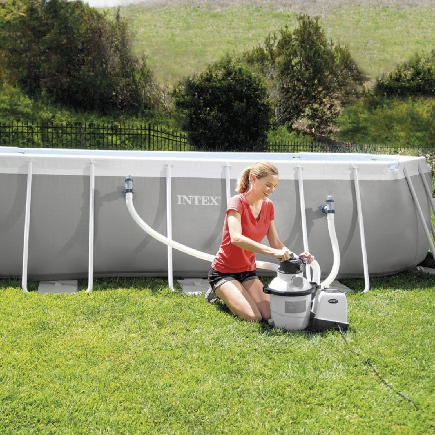 Voir la diapositive 3 : INTEX Filtre à sable 4 m3/h pour piscine