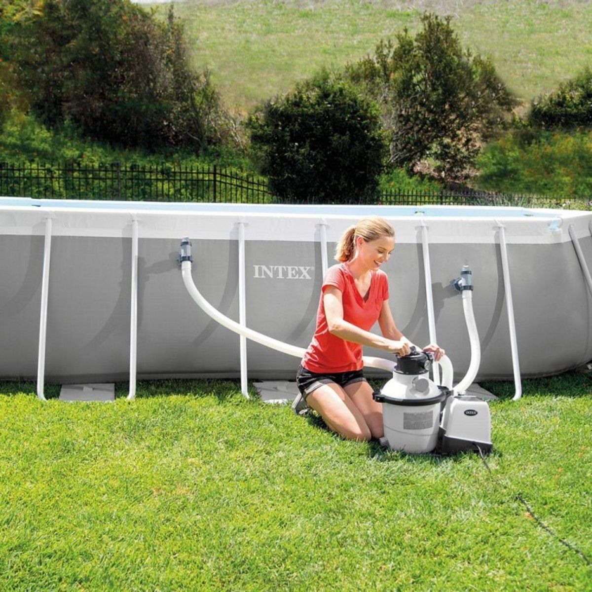 INTEX Filtre à sable 6m3/h pour piscine jusqu'à 36 m3 - avec préfiltre