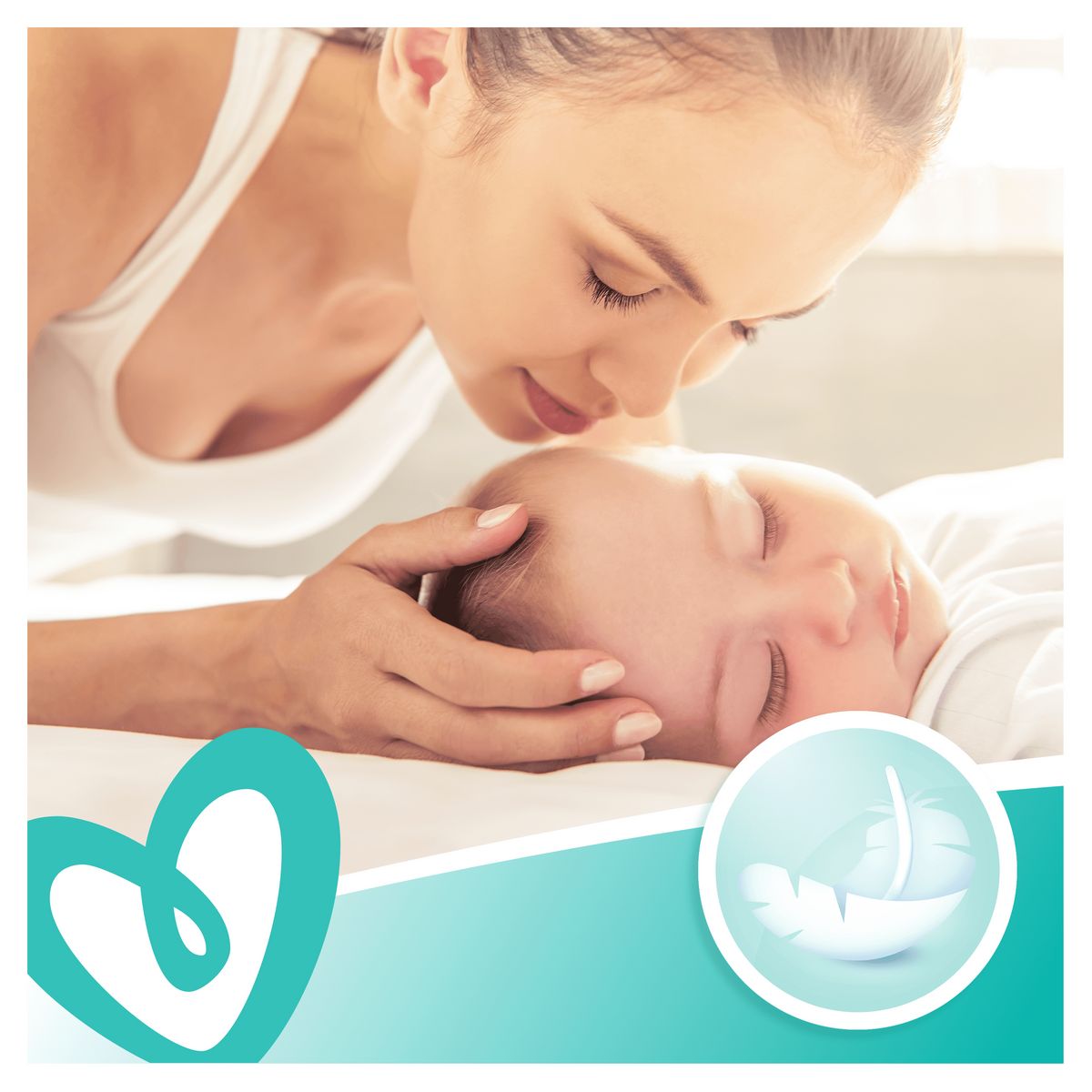 PAMPERS Lingettes sensitives sans parfum pour bébé 4x52 lingettes