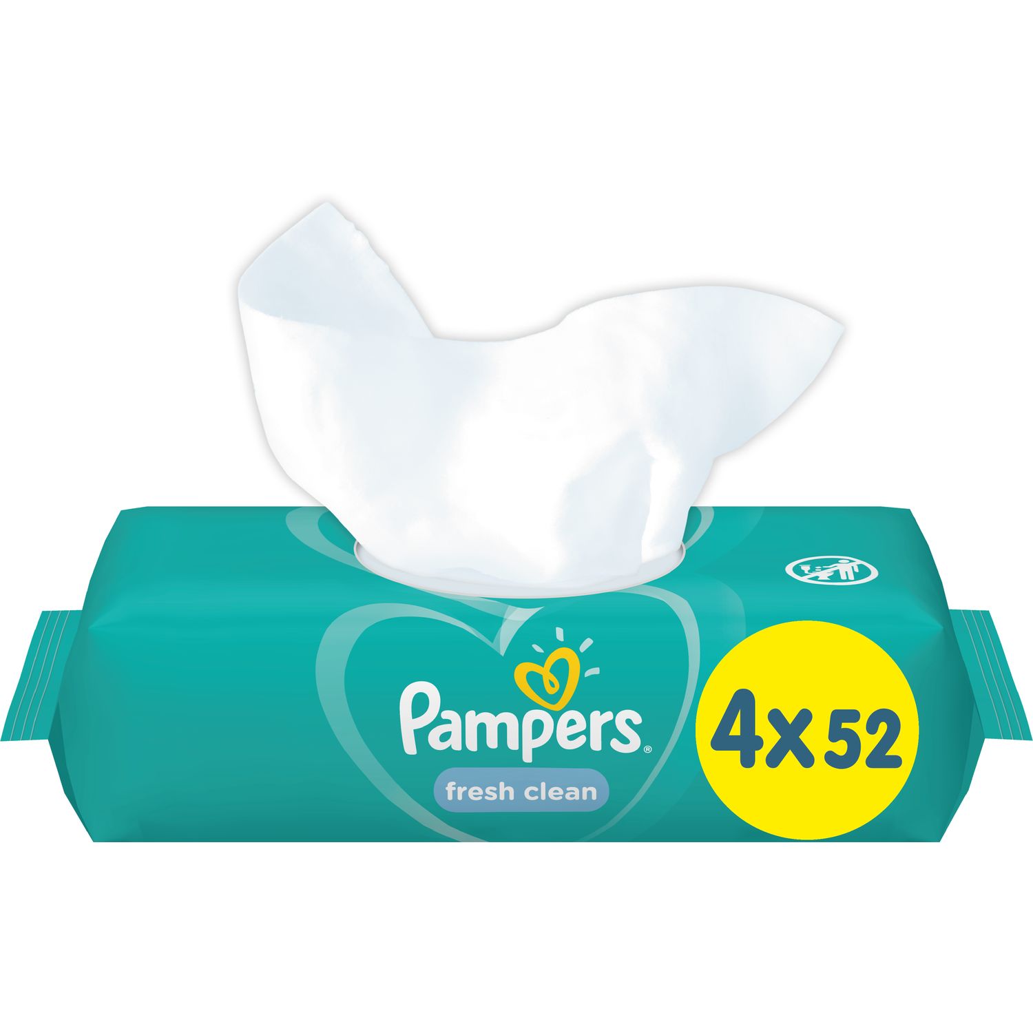 Voir la diapositive 2 : PAMPERS Fresh Clean lingettes nettoyantes pour bébé 4x52 lingettes