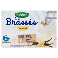 Dessert Mini lactés BLEDINA 6x55g Fraise - Dès 6 mois - Drive Z'eclerc