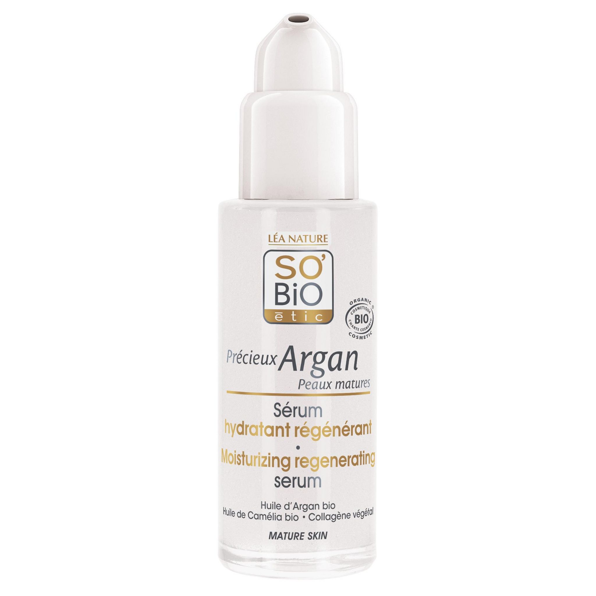 Voir la diapositive 2 : SO BIO ETIC Sérum hydratant régénérant à l'huile d'argan peaux matures 30ml