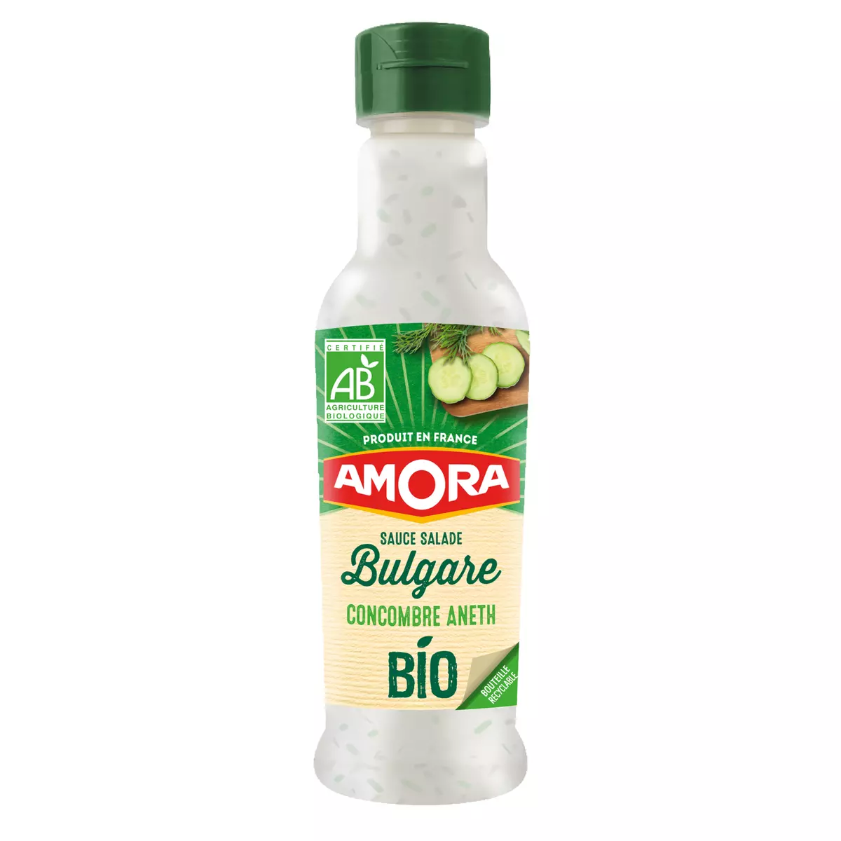 AMORA Sauce salade bulgare bio concombre aneth produit en France 210ml