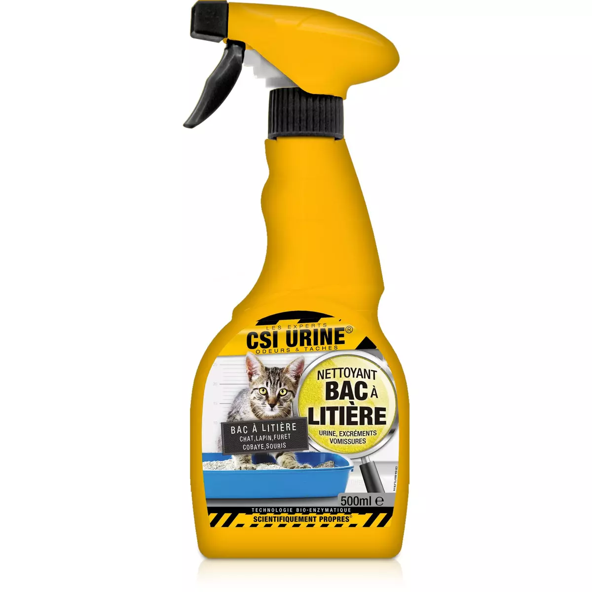 CSI URINE Nettoyant spray bac à litière pour chat lapin furet cobaye ou souris 50cl