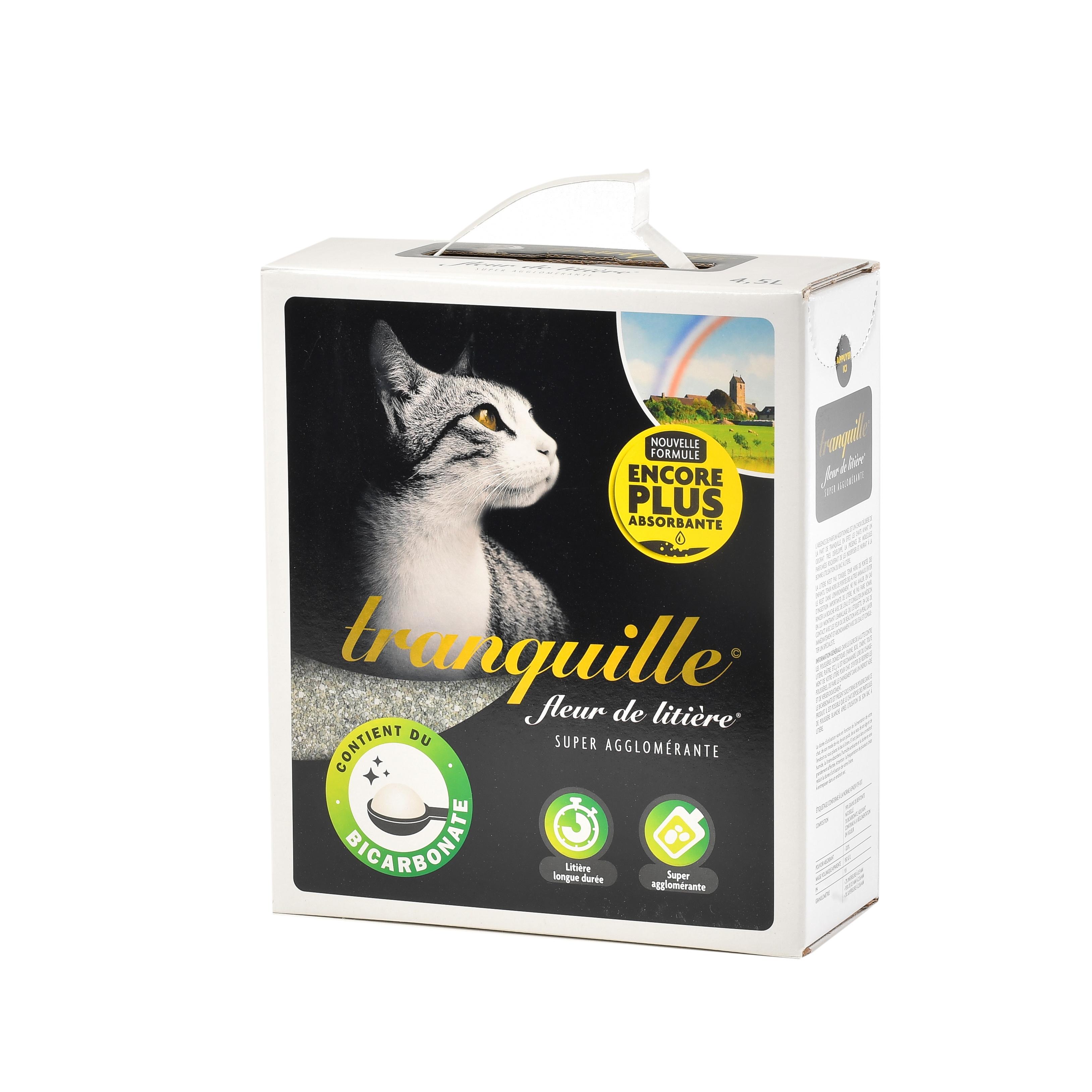 TRANQUILLE Litière minérale fleur de litière absorbante et super agglomérante 4.5l