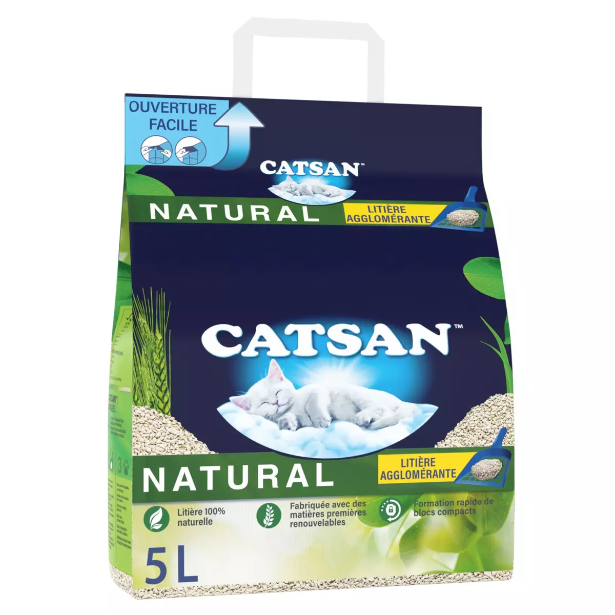 CATSAN Litière végétale agglomérante pour chat 5l