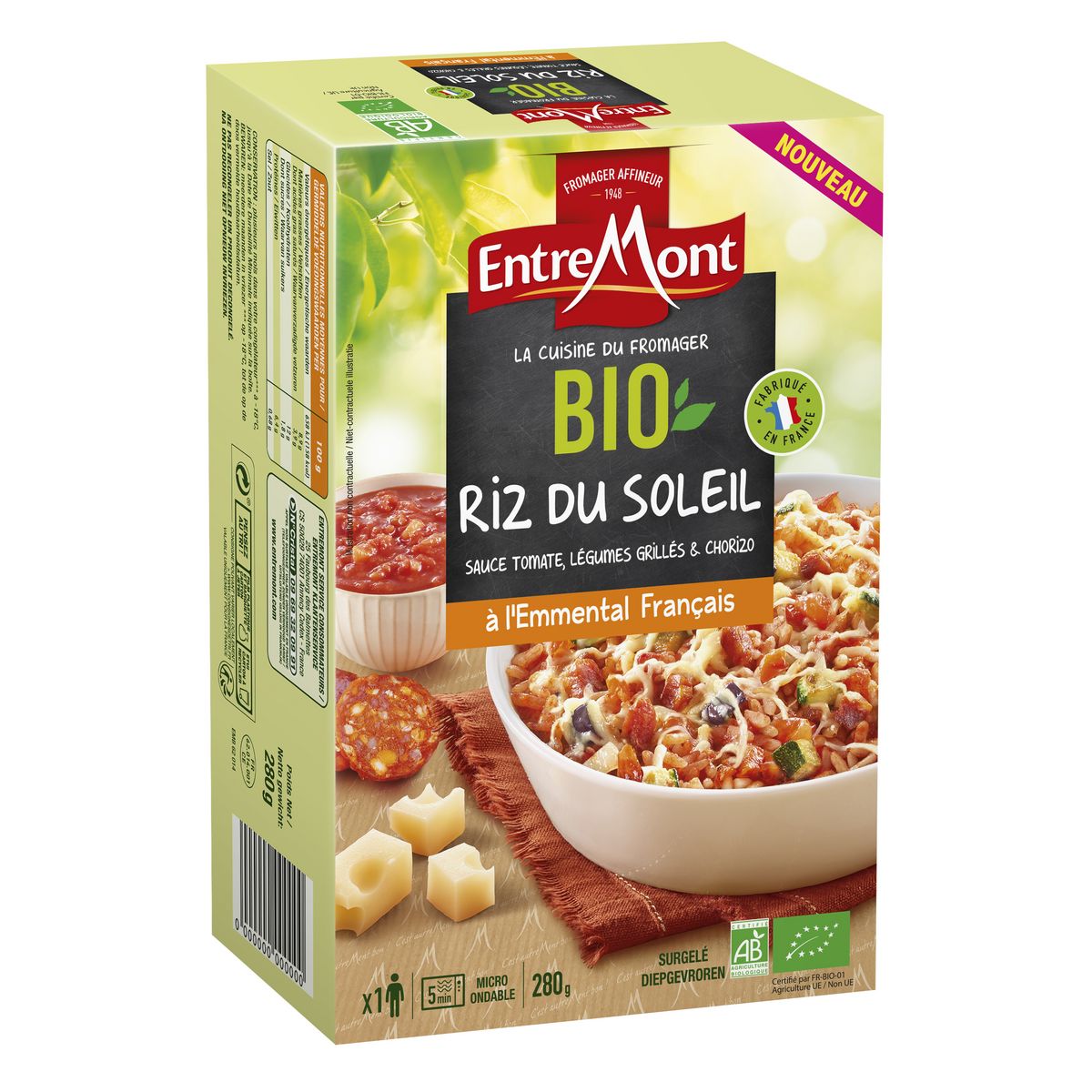ENTREMONT Les engagements Entremont : sans additif, sans arôme, sans colorant, sans conservateur, sans huile de palme. 1 portion 280g