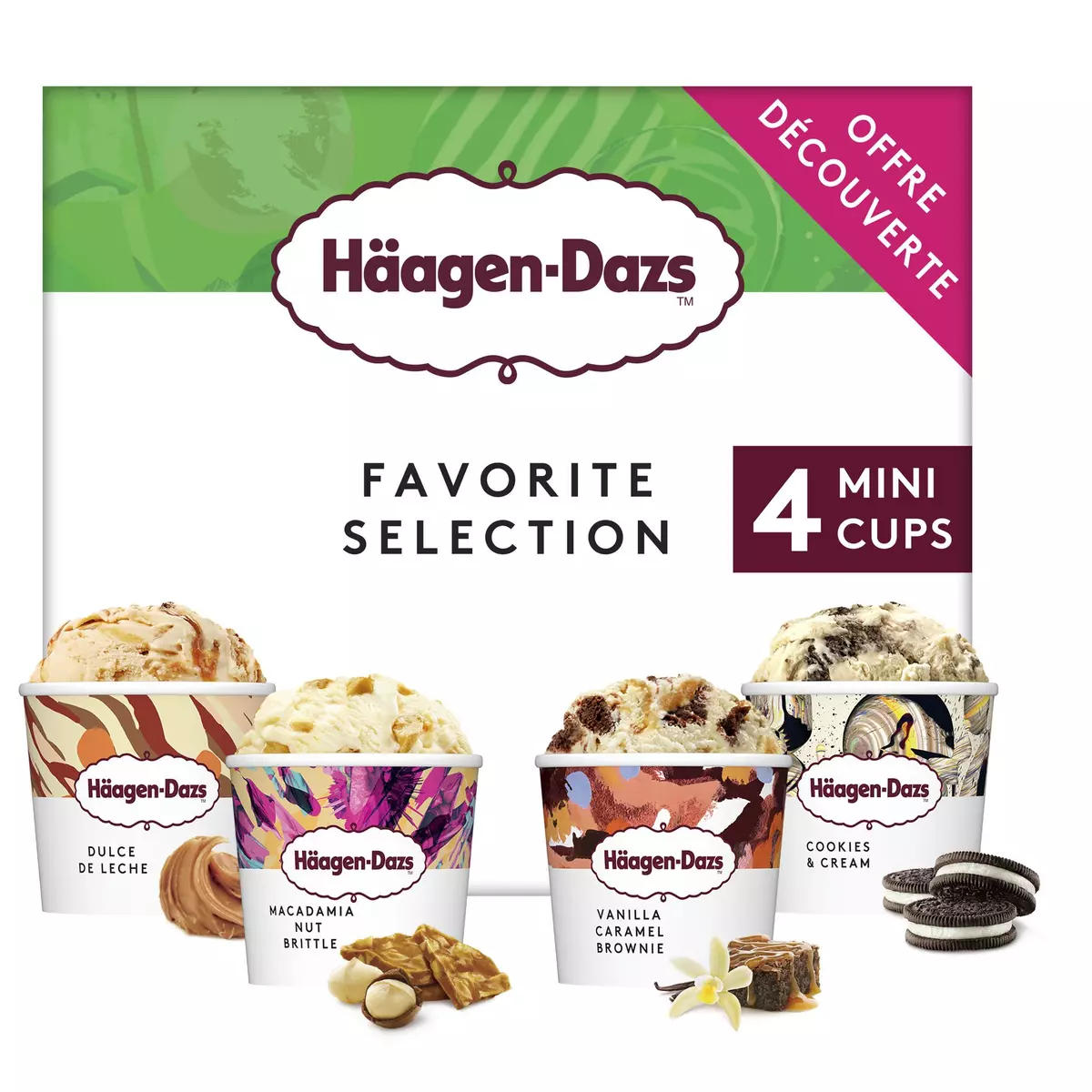 HAAGEN DAZS Mini-pot crème glacée favorite selection 4 pièces 318g