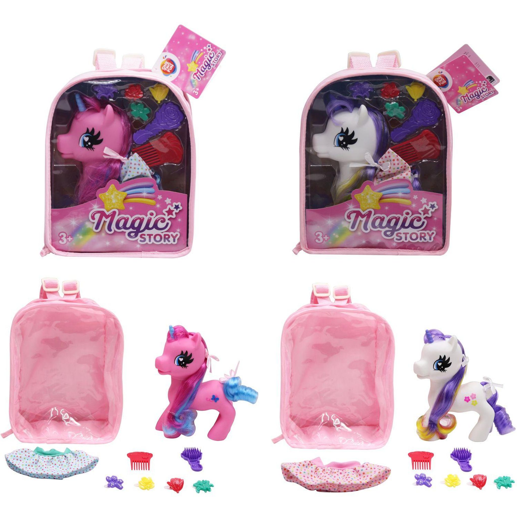 Voir la diapositive 1 : ONE TWO FUN Sac à Dos Licorne avec Accessoires