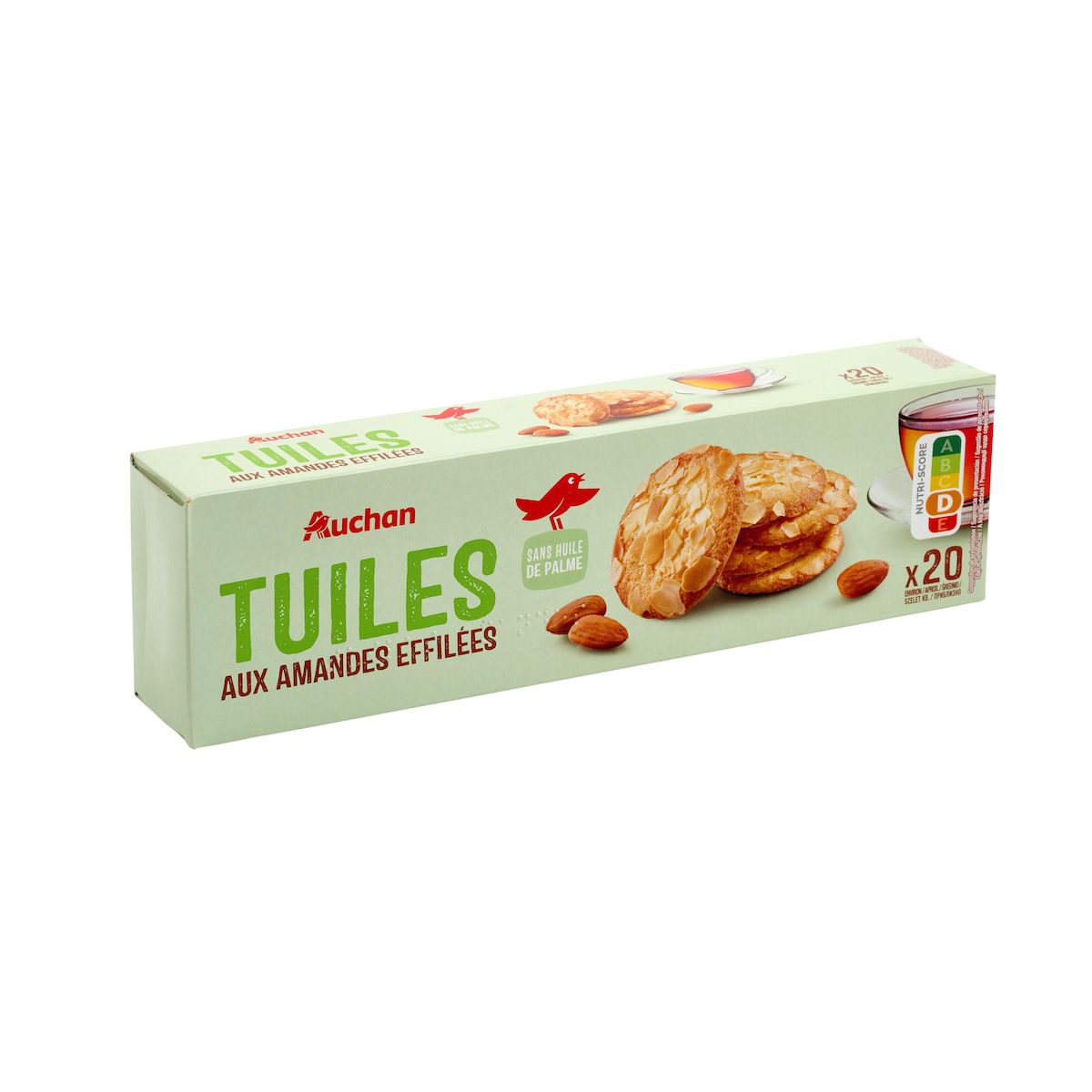 AUCHAN Tuiles aux amandes sans huile de palme 100g