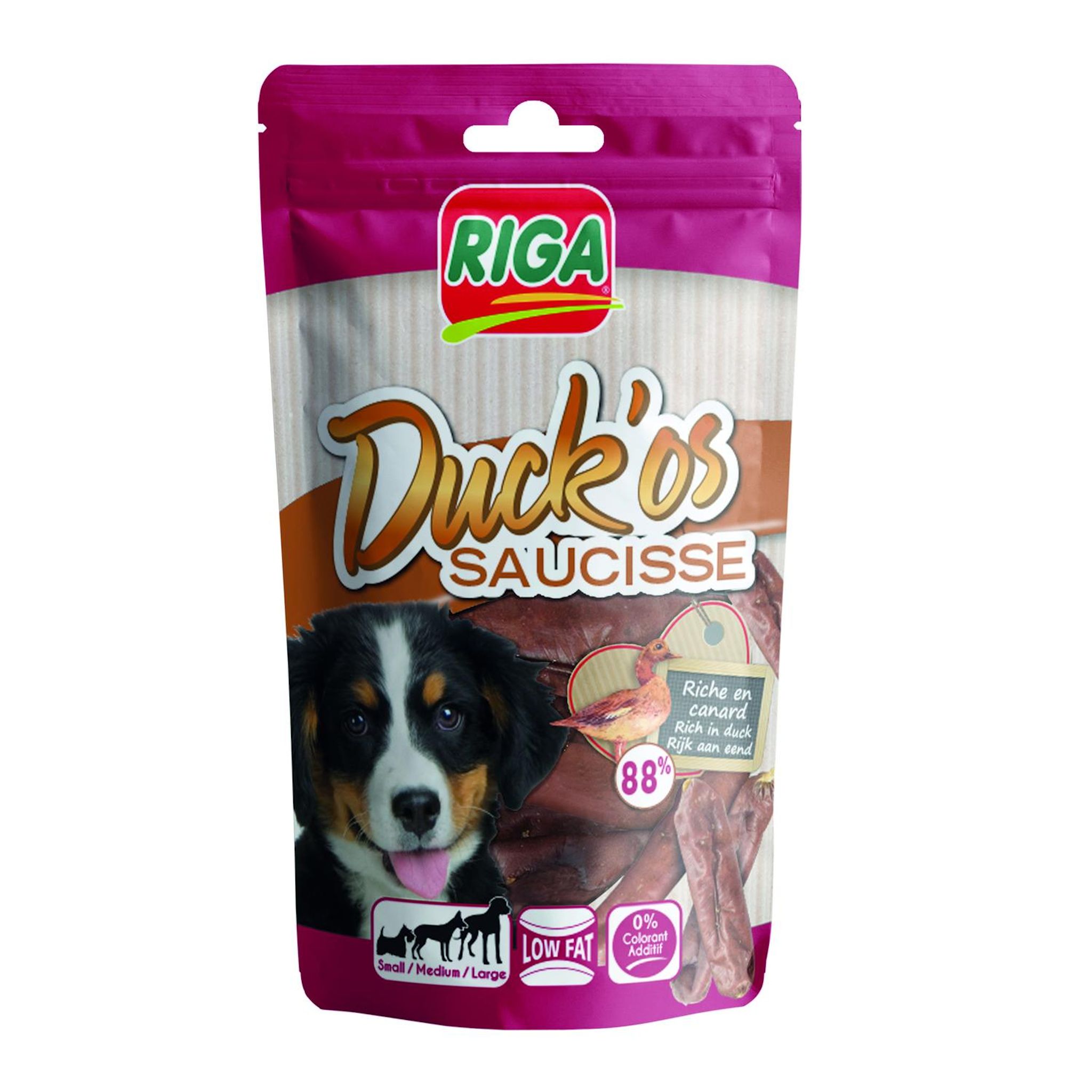 RIGA Duck'os Friandises saucisses au canard pour chien 90g