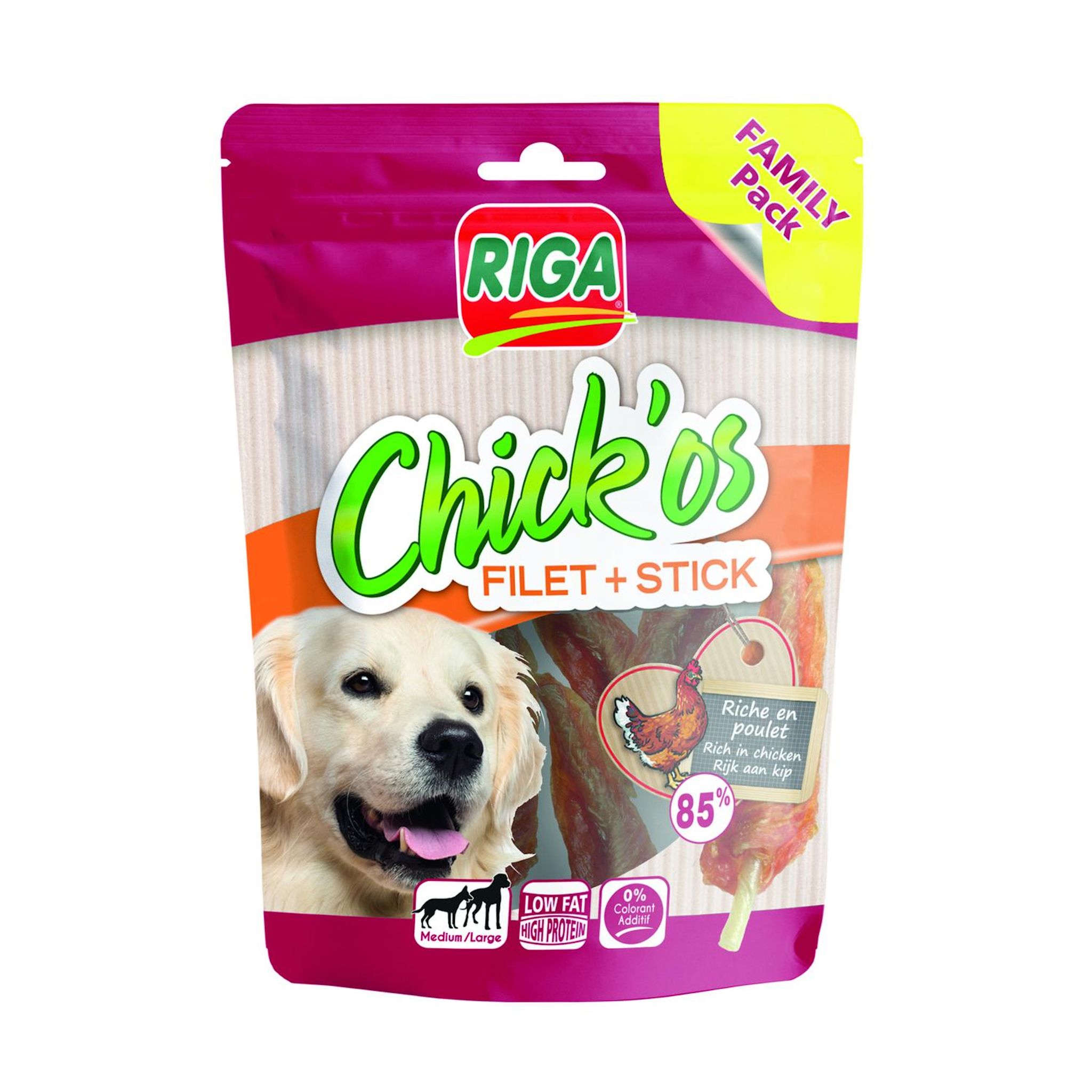RIGA Chick'os friandises filets et sticks au poulet 300g