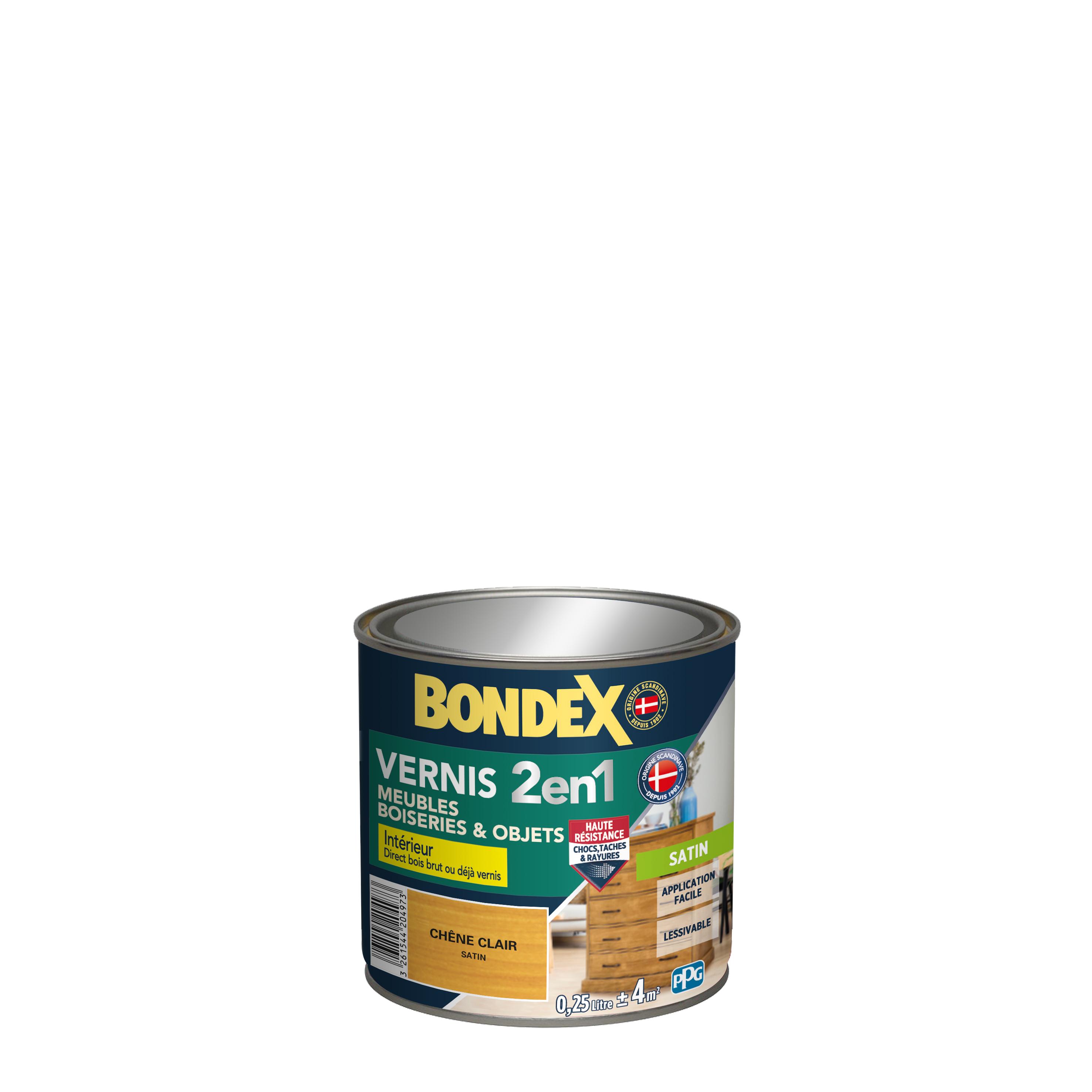 Voir la diapositive 1 : BONDEX Vernis bois int. chêne clair satin 0,25l