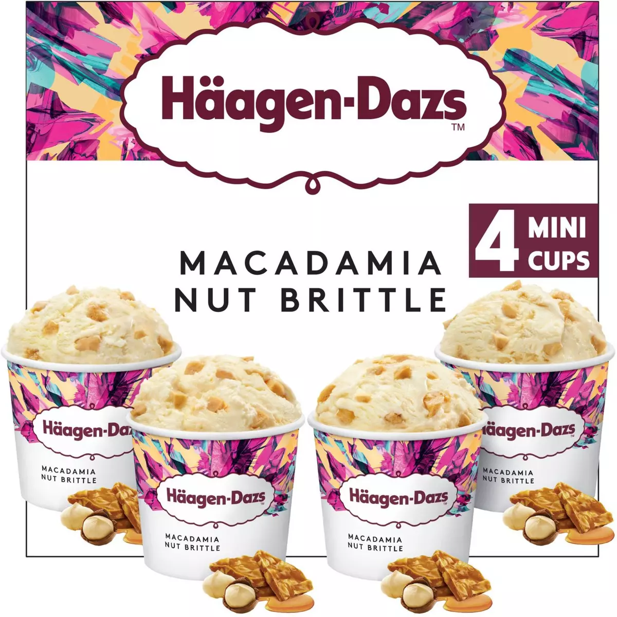 HAAGEN DAZS Mini pot crème glacée vanille macadamia  4 pièces 324g