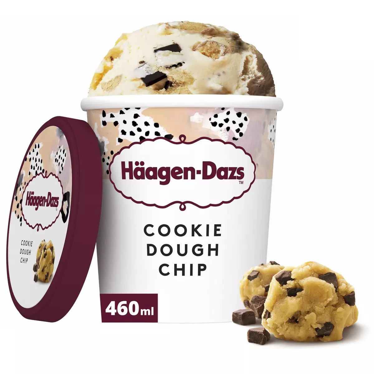 HAAGEN DAZS Pot de crème glacée vanille cookie dough 394g