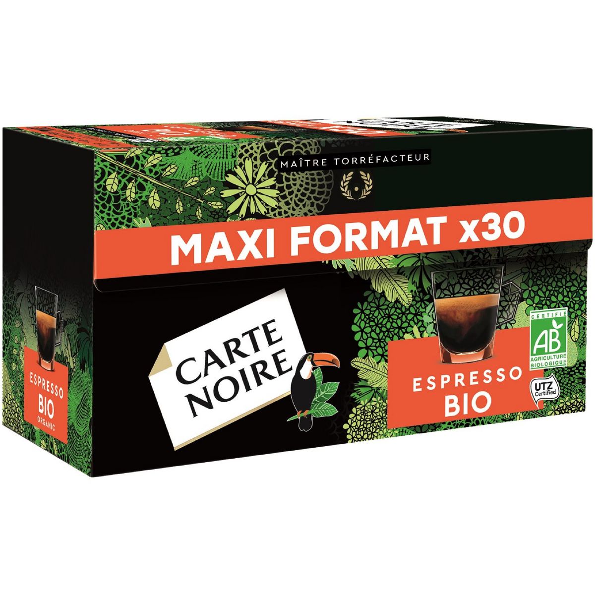 CARTE NOIRE Café bio expresso en capsule compatible Nespresso 30 capsules 240g