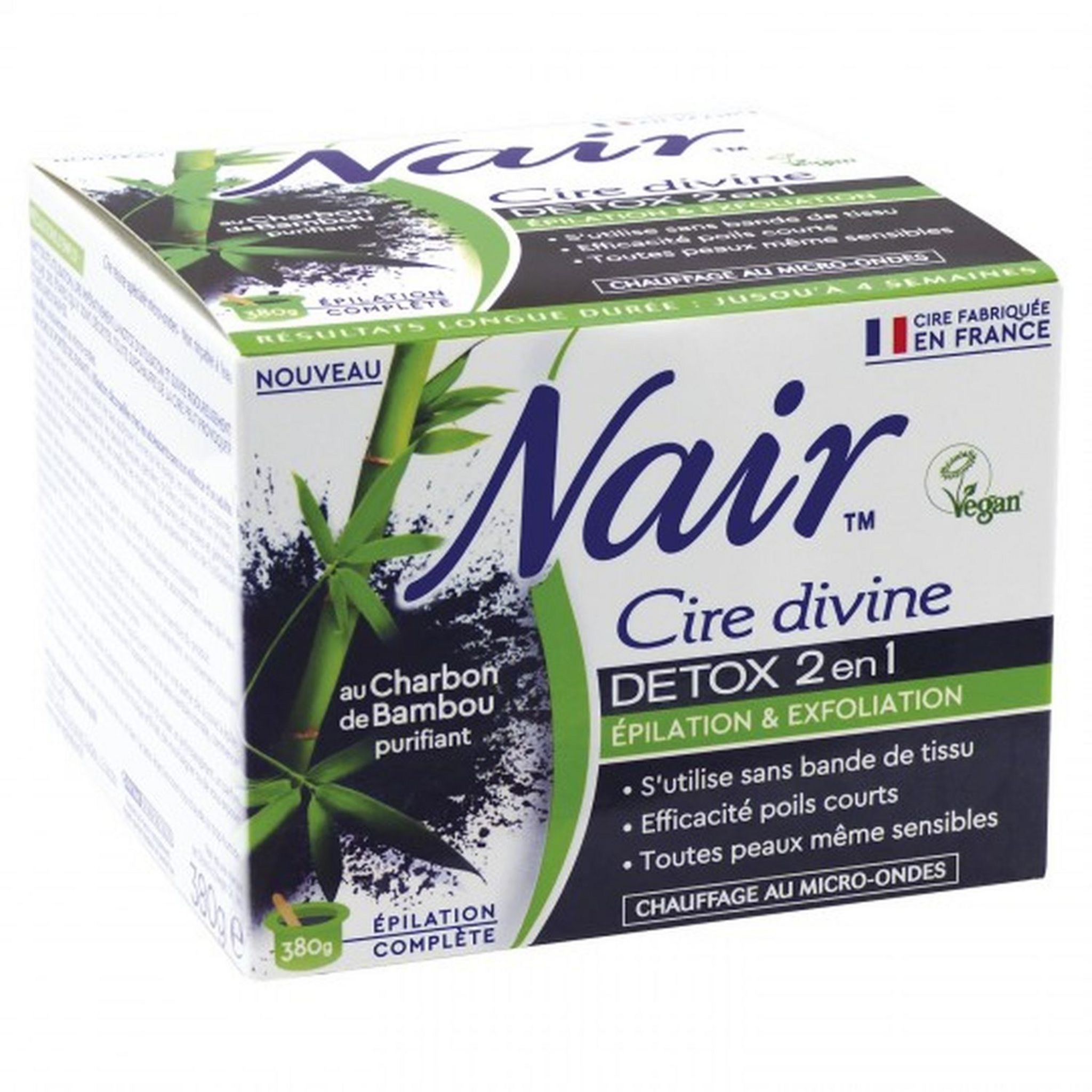 NAIR Cire divine detox 2en1 épilation & exfoliation 380g pas cher