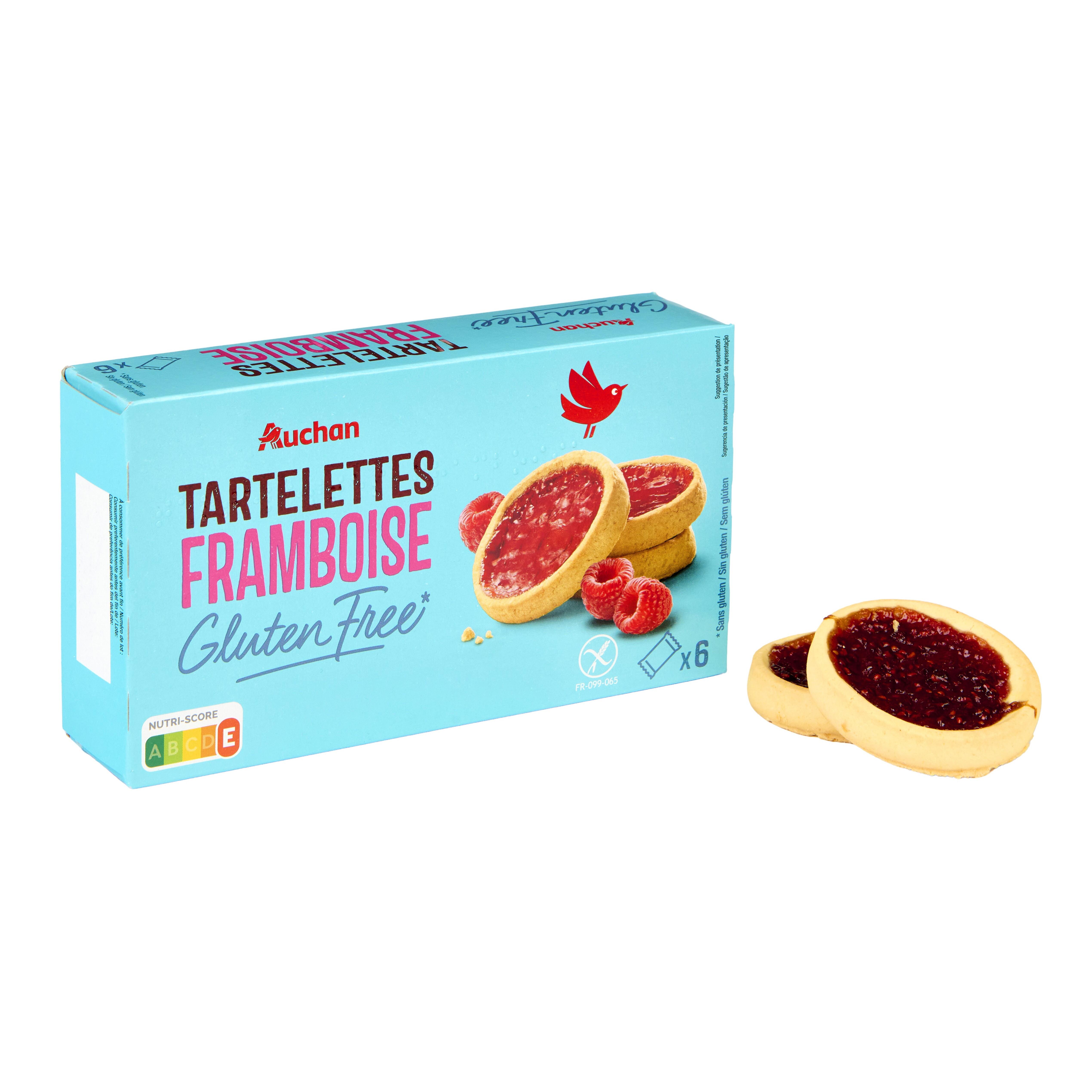 Voir la diapositive 3 : AUCHAN Tartelettes framboise sans gluten 6 sachets 130g
