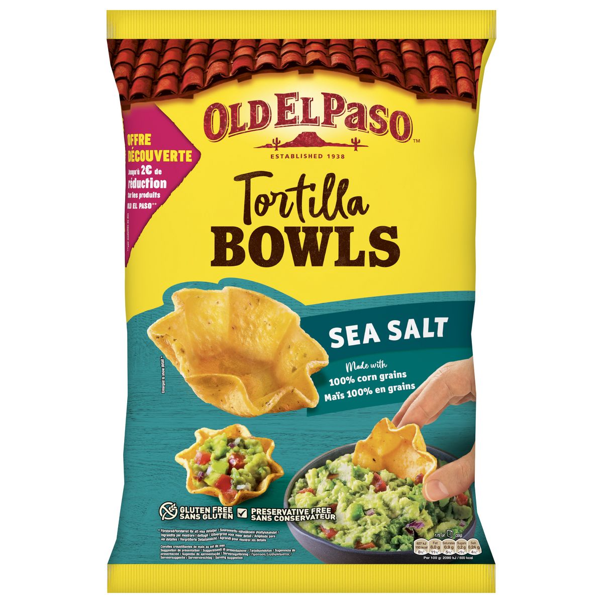 OLD EL PASO Tortilla bowls au sel de mer sans gluten sans conservateur 150g