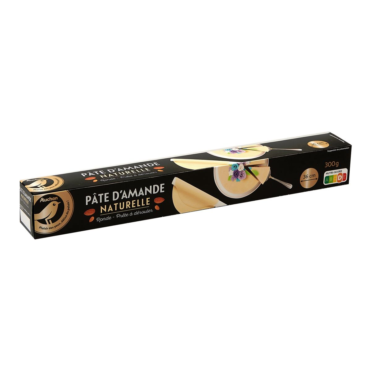 AUCHAN Pâte d'amande prête à dérouler 36cm 300g