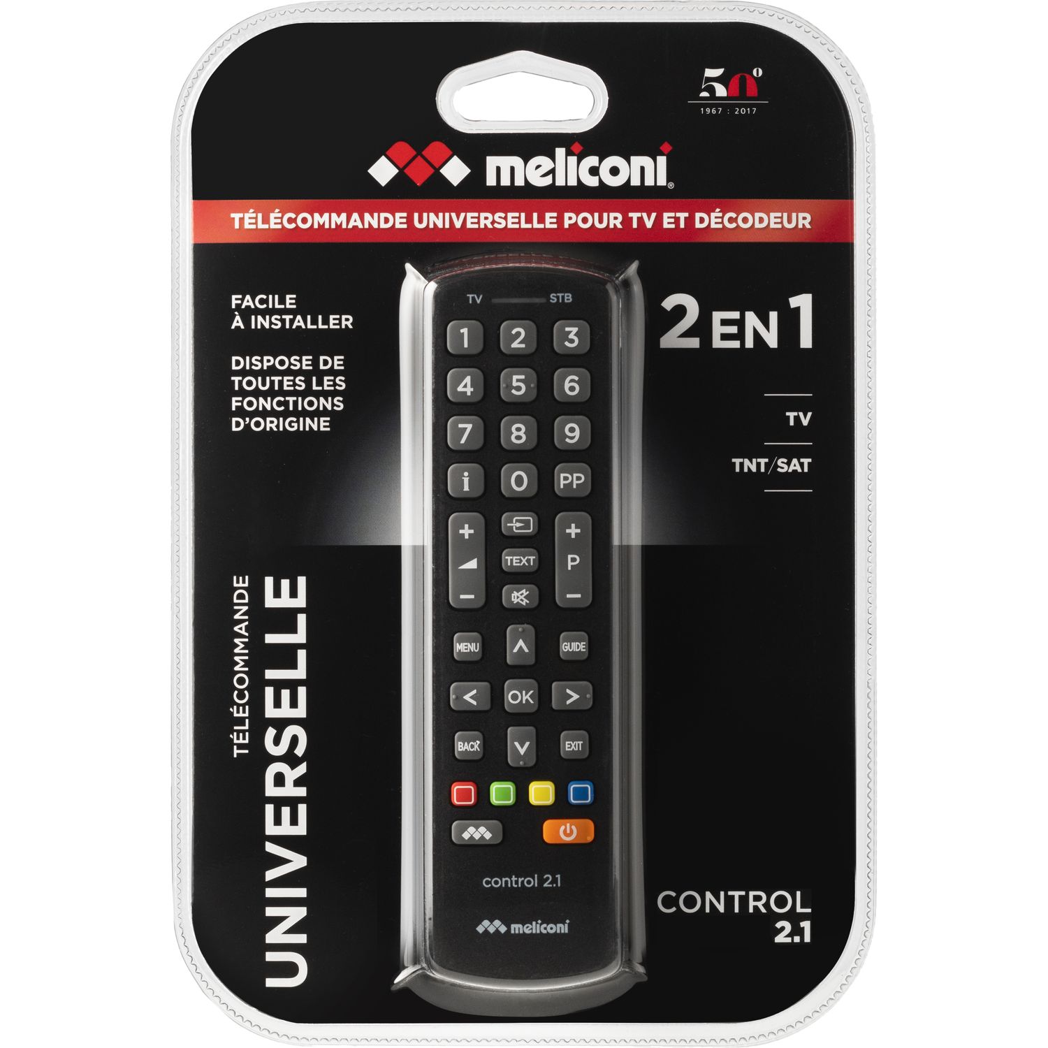 Voir la diapositive 7 : MELICONI Télécommande universelle Control 2.1 à infrarouge Noir