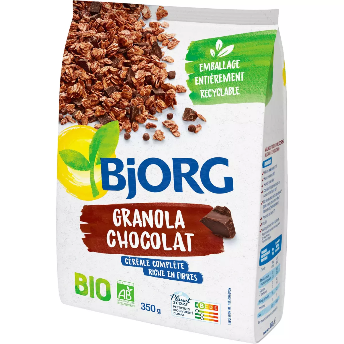 BJORG Granola bio céréales au chocolat 350g