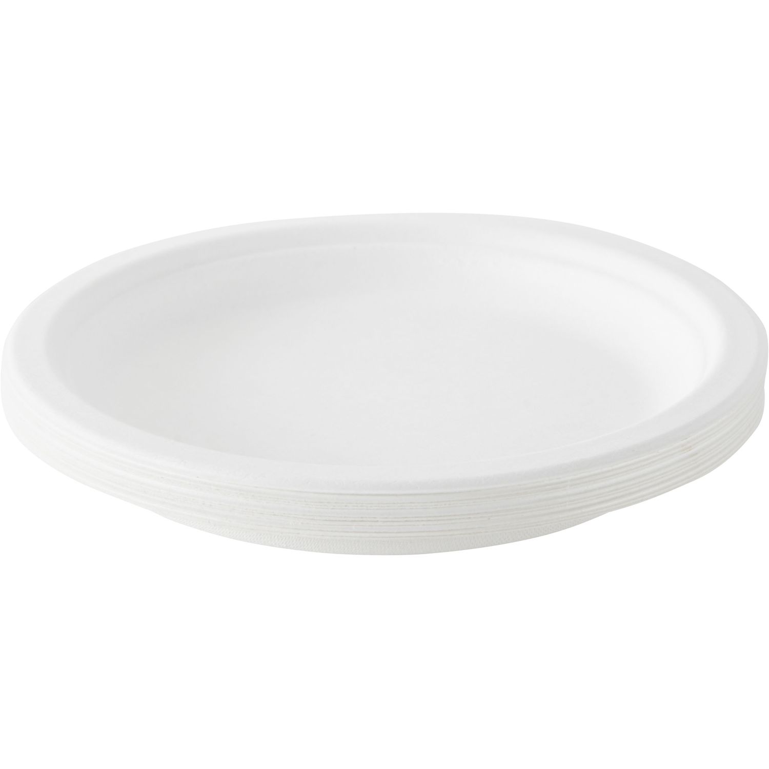 Voir la diapositive 2 : ACTUEL Lot de 10 assiettes à dessert 18cm compostables blanches