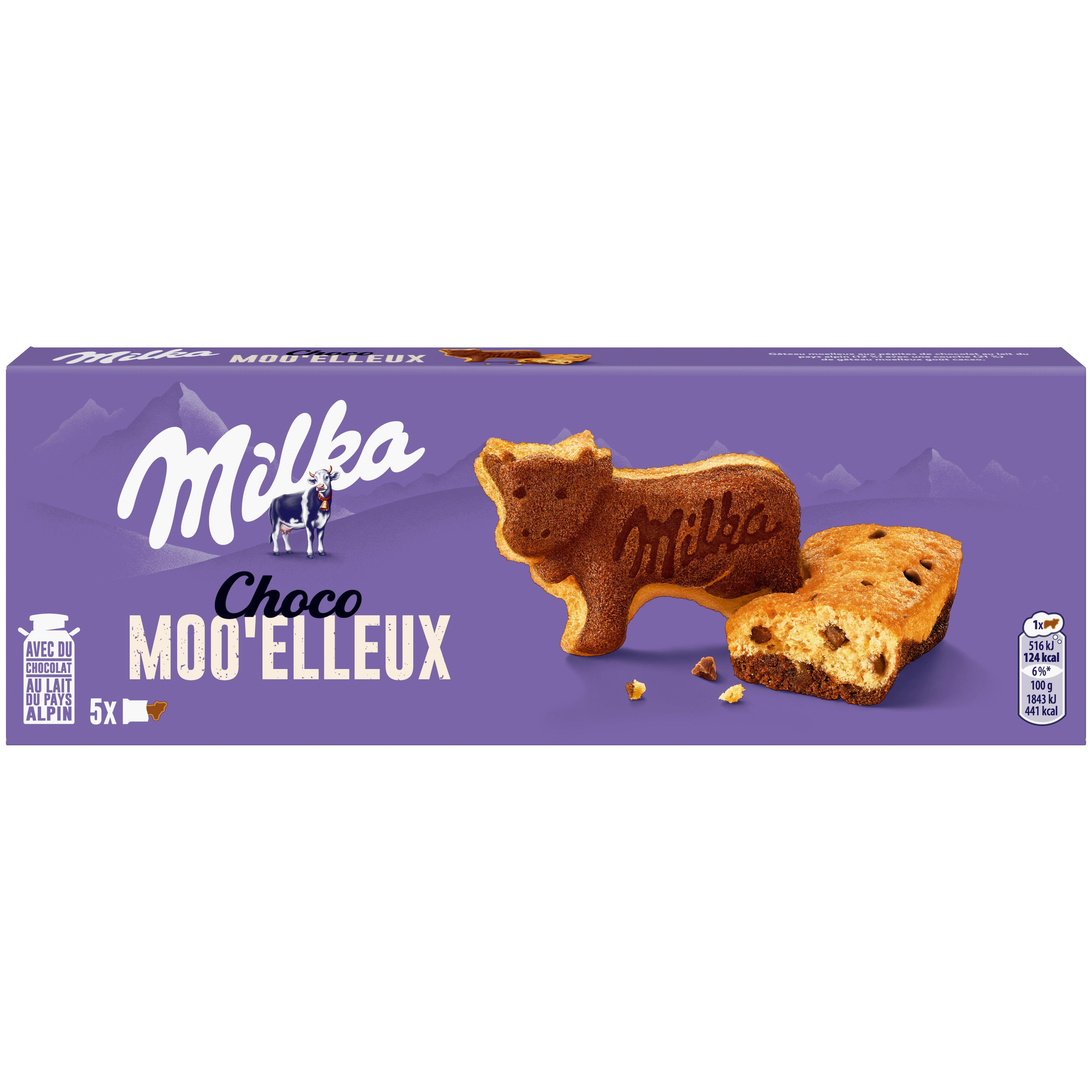 Voir la diapositive 2 : MILKA Choco moo'elleux gâteaux aux pépites de chocolat au lait du pays alpin 5 gâteaux 140g