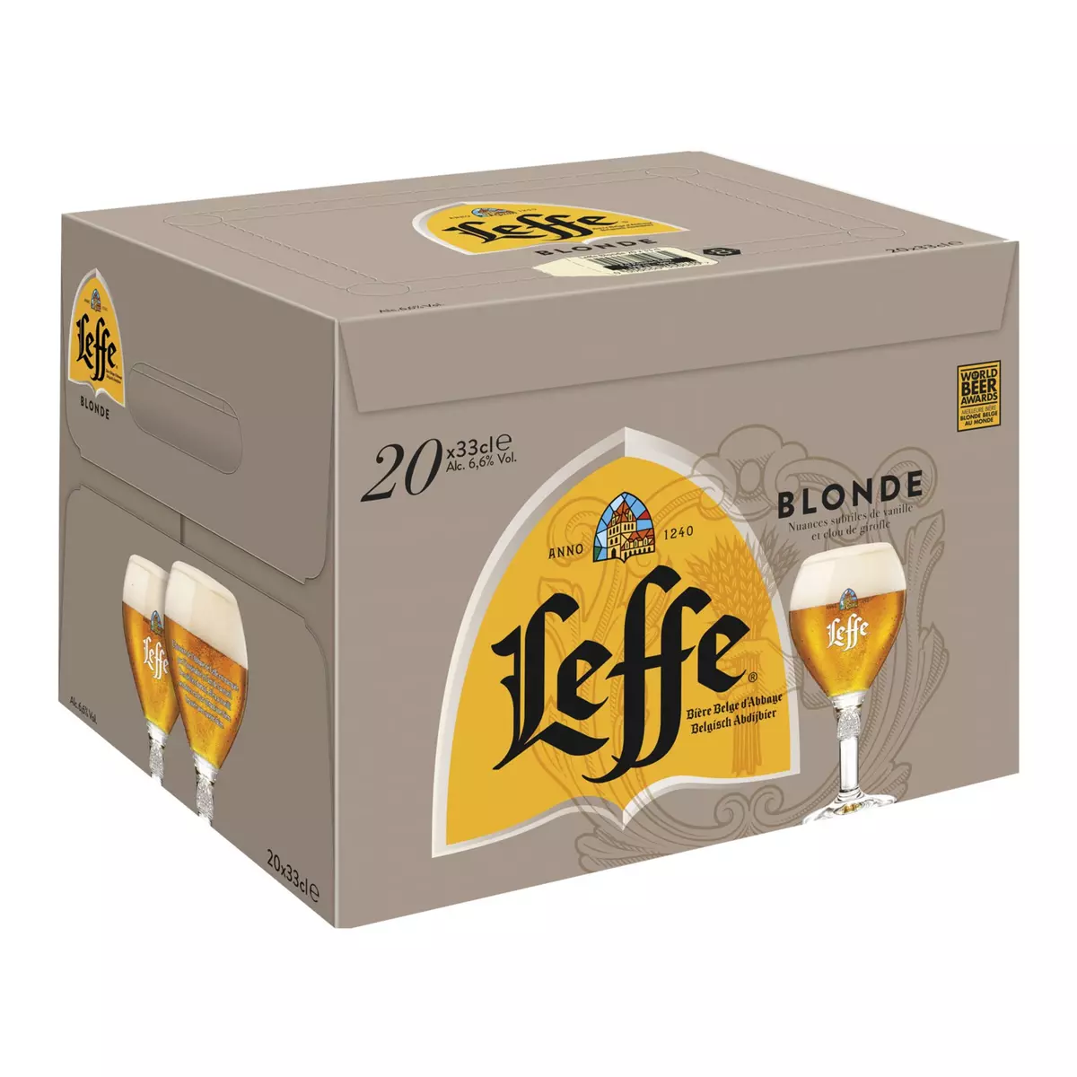 LEFFE Bière blonde 6,6% bouteilles 24x33cl