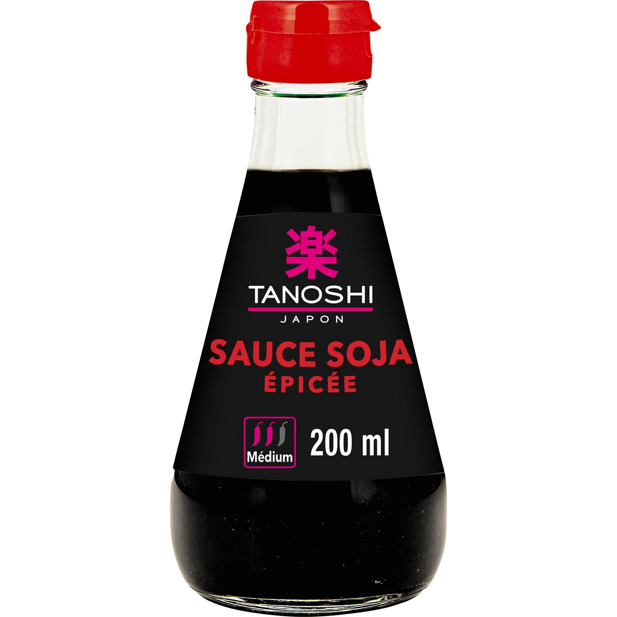 Voir la diapositive 2 : TANOSHI Sauce soja salée épicée moyennement piquant 20cl