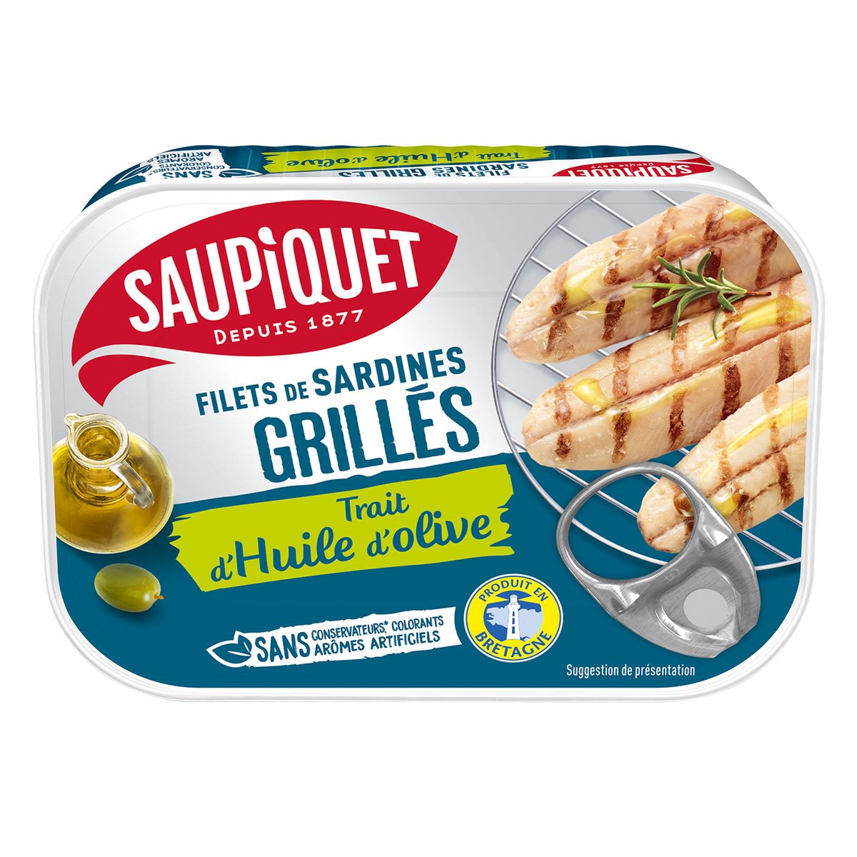 SAUPIQUET Filets de sardine grillés à l'huile d'olive vierge extra 70g