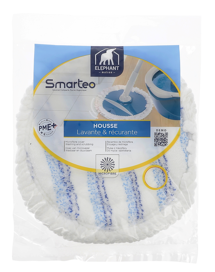 Voir la diapositive 2 : ELEPHANT Recharge Smarteo housse lavante récurante microfibre x1