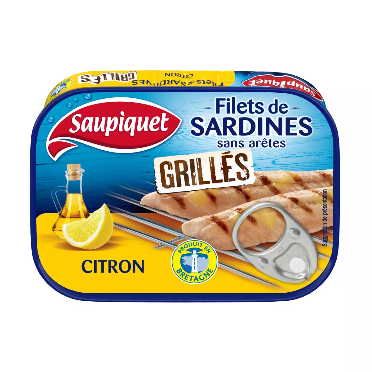 SAUPIQUET Filets de sardines grillés au citron produit en Bretagne 70g