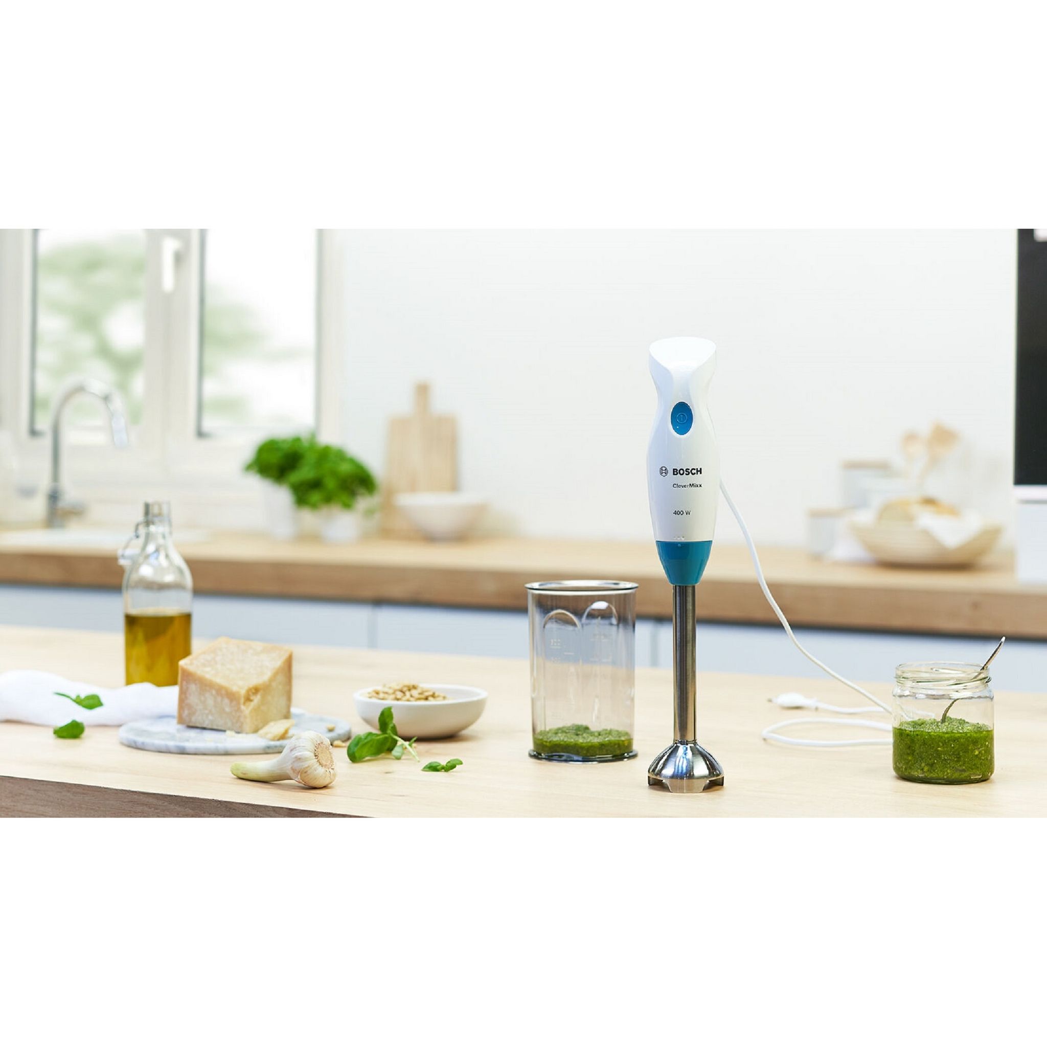 Voir la diapositive 10 : BOSCH Mixeur plongeant CleverMixx «fun» MSM2410DW - Blanc/bleu