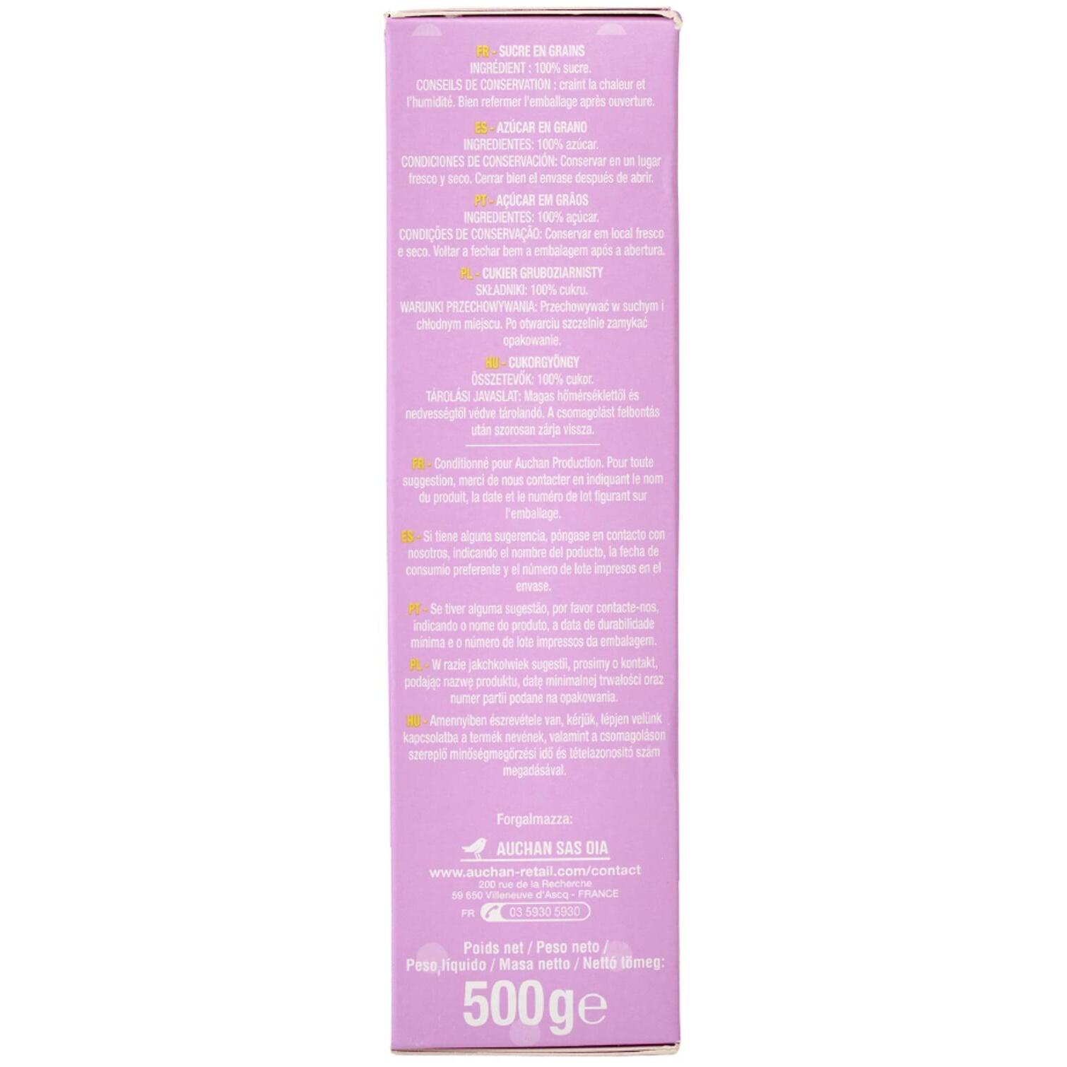 Voir la diapositive 2 : AUCHAN Perles de sucre 500g