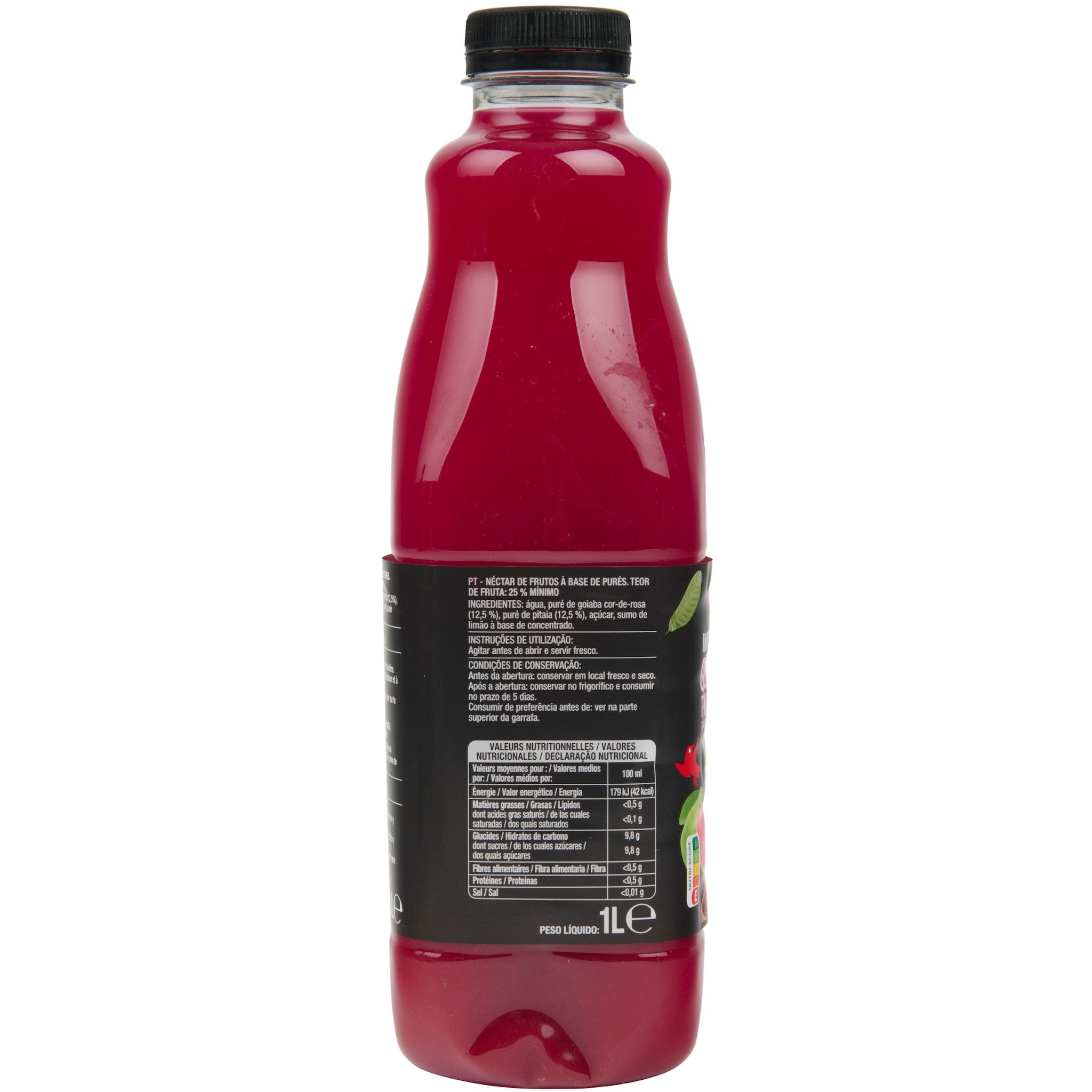 Voir la diapositive 4 : AUCHAN Nectar Instant gourmand goyave fruit du dragon 1l