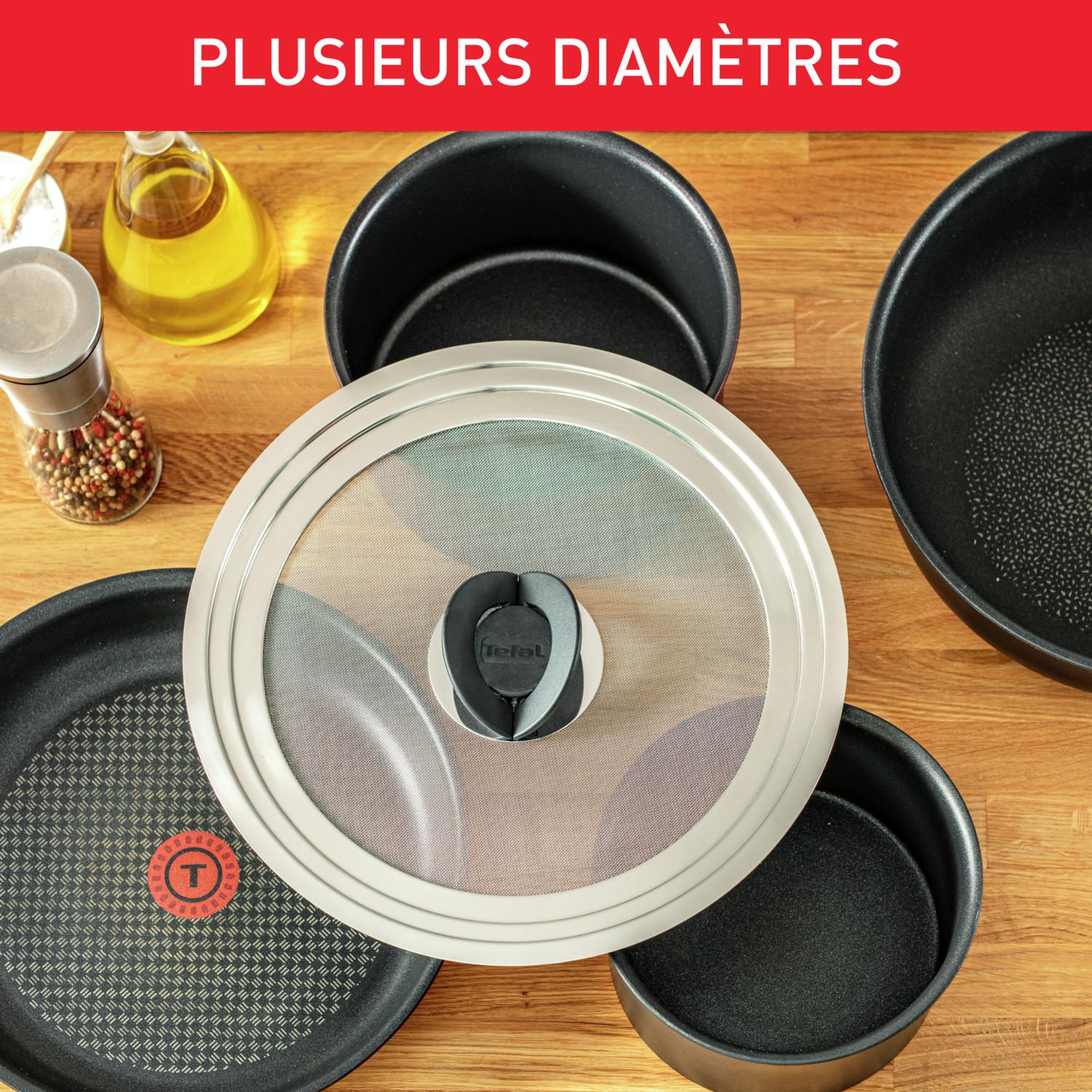 Voir la diapositive 3 : TEFAL Couvercle anti-projection inox 24/30cm Ingenio