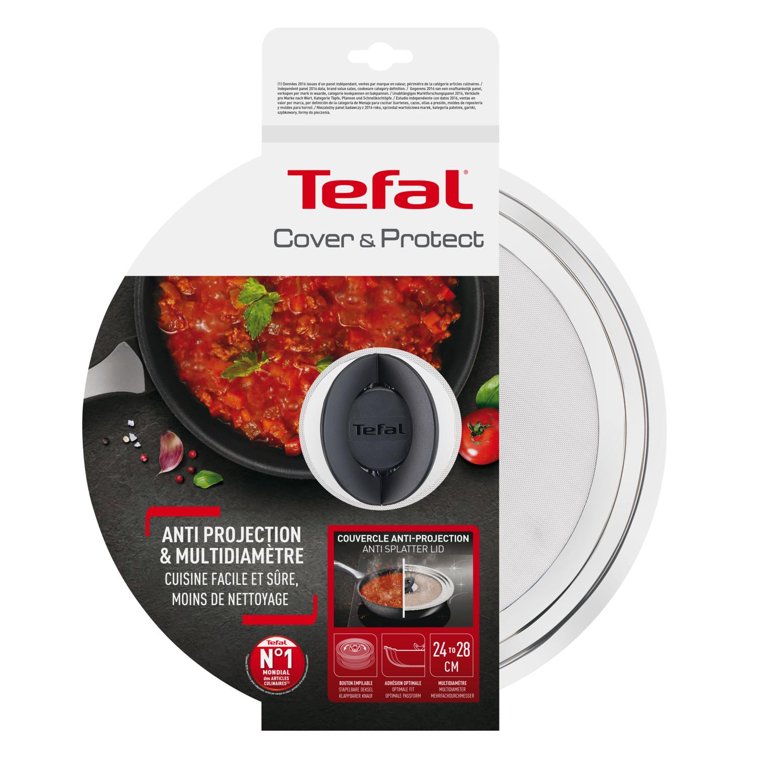 Voir la diapositive 5 : TEFAL Couvercle anti-projection inox 24/30cm Ingenio