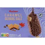 AUCHAN Bâtonnet glacé caramel beurre salé 4 pièces 280g